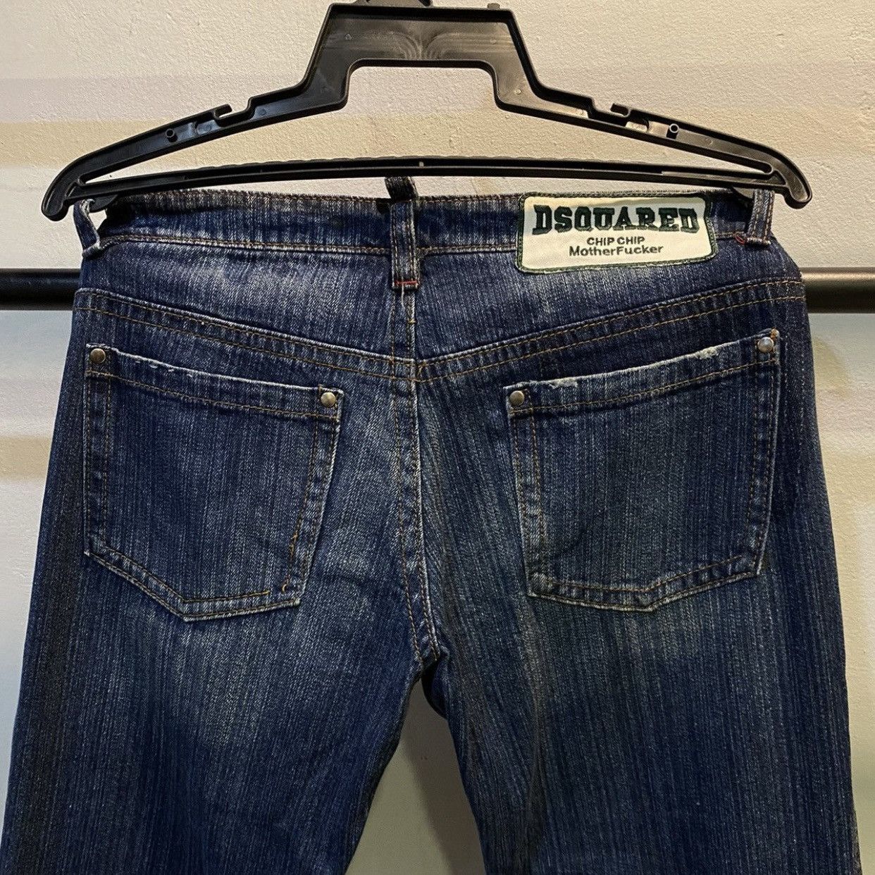 Dsquared2 × Japanese Brand × Vintage DSQUARED2 JEANS CHIP CHIP MOTHERFUCKER PATCHES VINTAGE PANTS Size US 35 - 3 Thumbnail