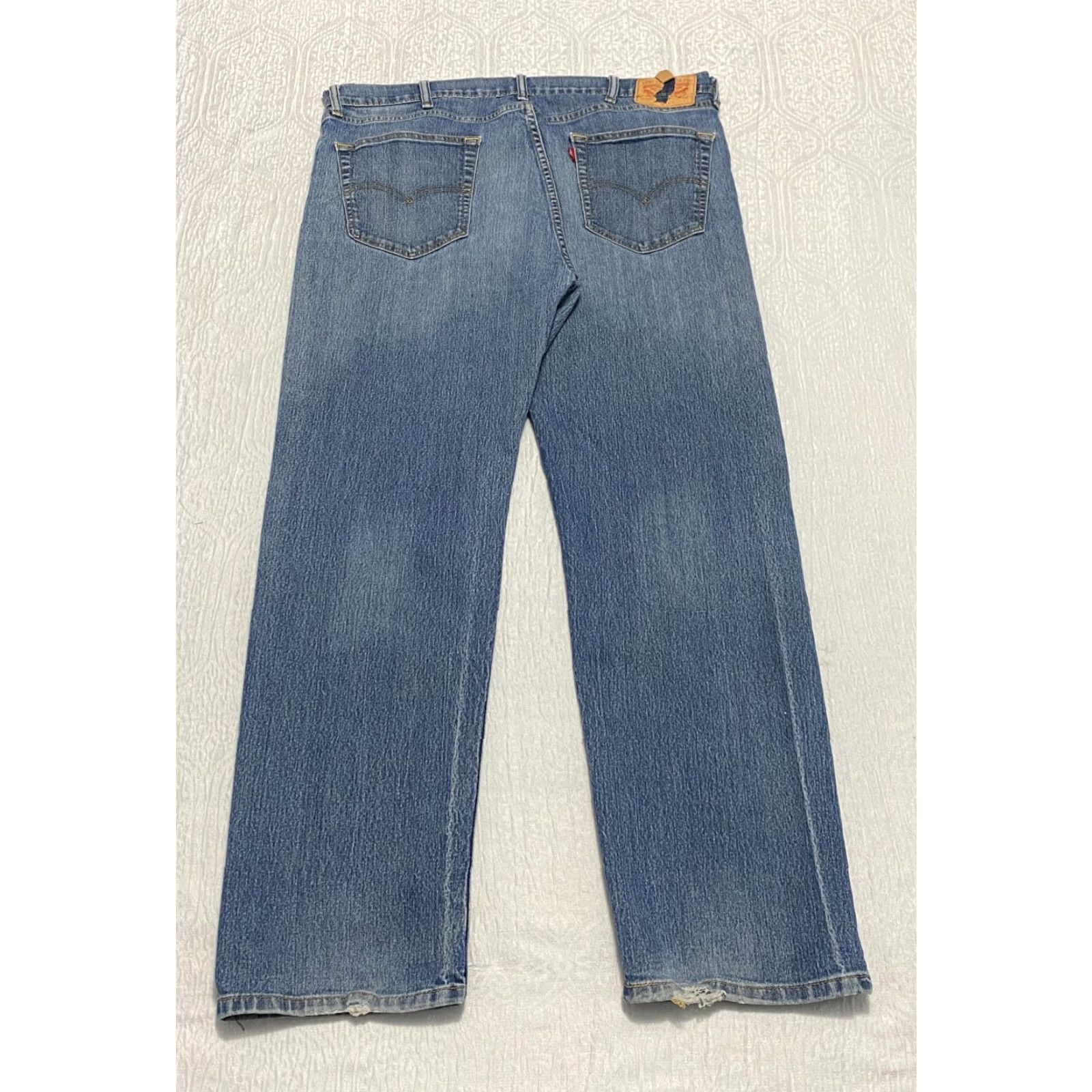 Levi's Levi's Jeans Mens 38x31 Blue Distressed Relaxed 5-Pocket Denim Straight Regular 500 Series Size US 38 / EU 54 - 2 Thumbnail
