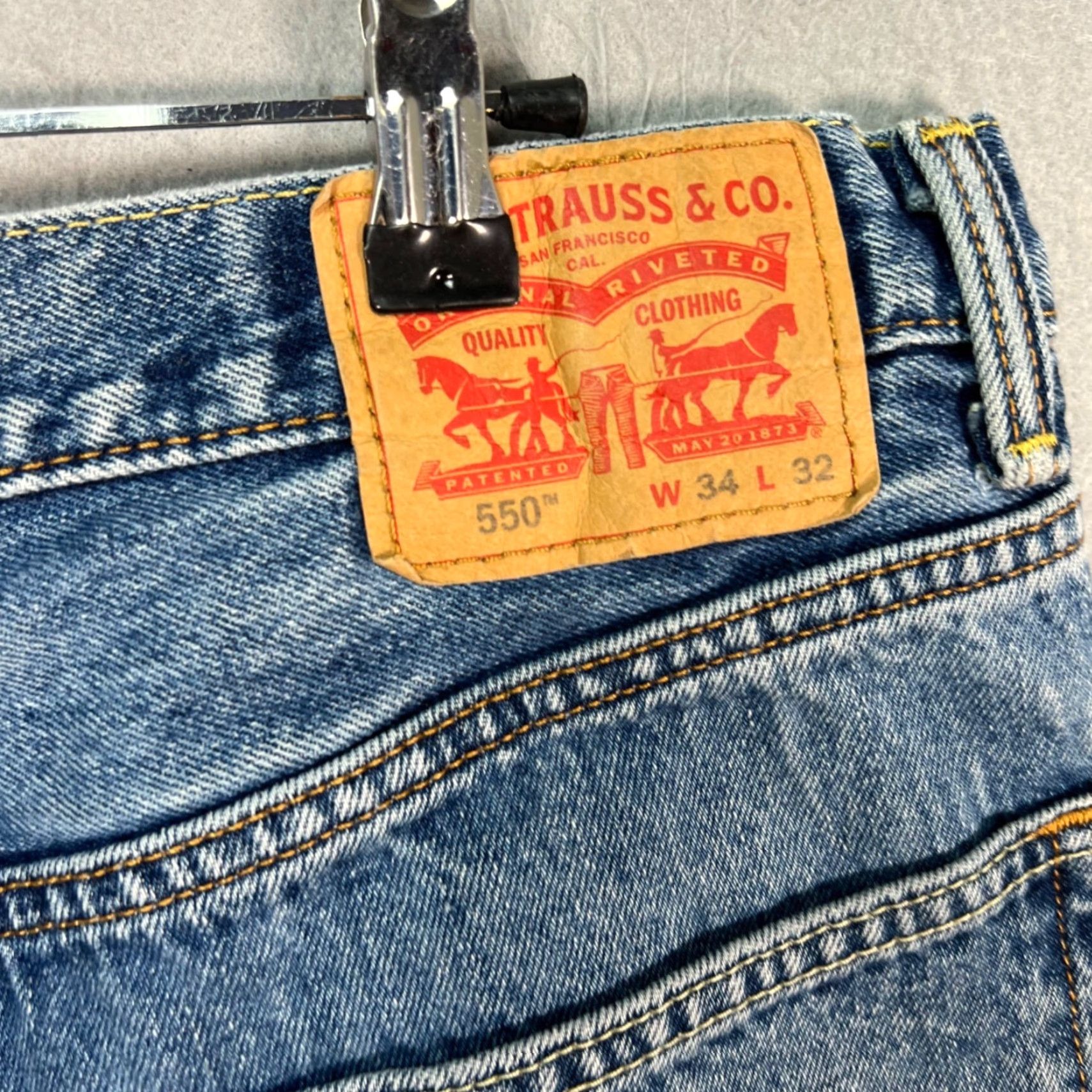 Levi's Levis 550 Levi's 550 Mens Size 34 x 32 Relaxed Fit Blue Jeans 100% Cotton Denim Size US 34 / EU 50 - 3 Thumbnail
