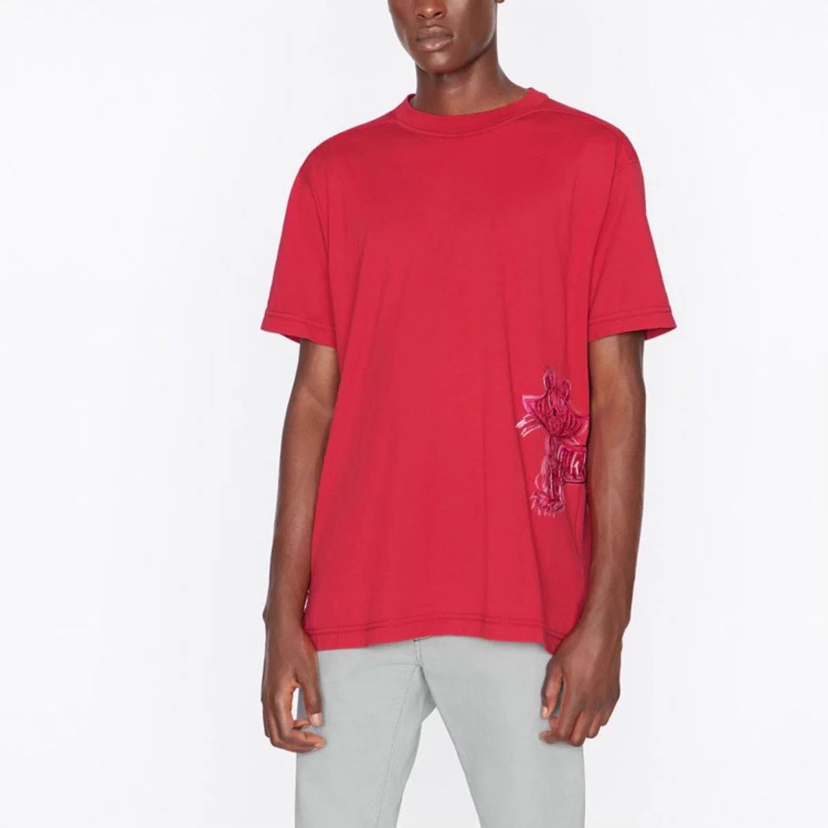 Dior Dior x Kenny Scharf Tiger Embroidery Red Short Tee Size US S / EU 44-46 / 1 - 7 Thumbnail