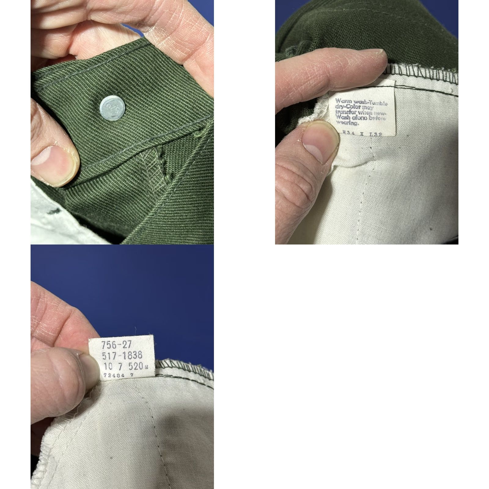 Vintage VINTAGE Levi’s 517 Sta-Prest Green Jeans 32W 31L Made In USA 1970s Mens Size US 32 / EU 48 - 8 Thumbnail