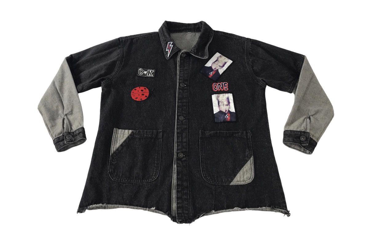 Japanese Brand Black Denim Jacket Trucker Patches Hemline Style Printed Size US M / EU 48-50 / 2 - 1 Thumbnail