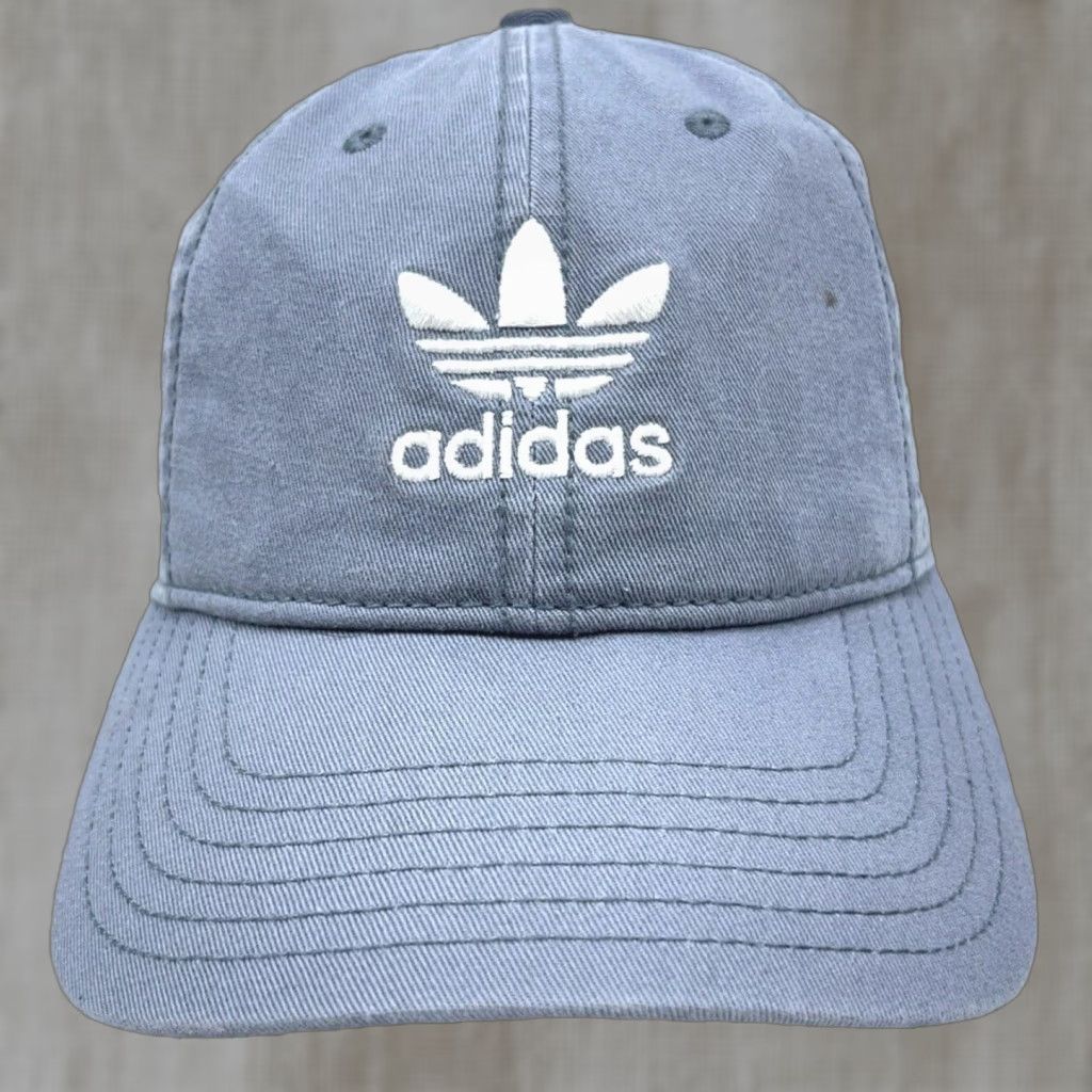 Adidas Adidas Hat Cap Strap Back Gray White Baseball Dad Trefoil Spell Out Twill AD21 Baseball Cap Mens One Size Gray Twill Logo Outdoor Sports Classic Retro Size ONE SIZE - 1 Thumbnail