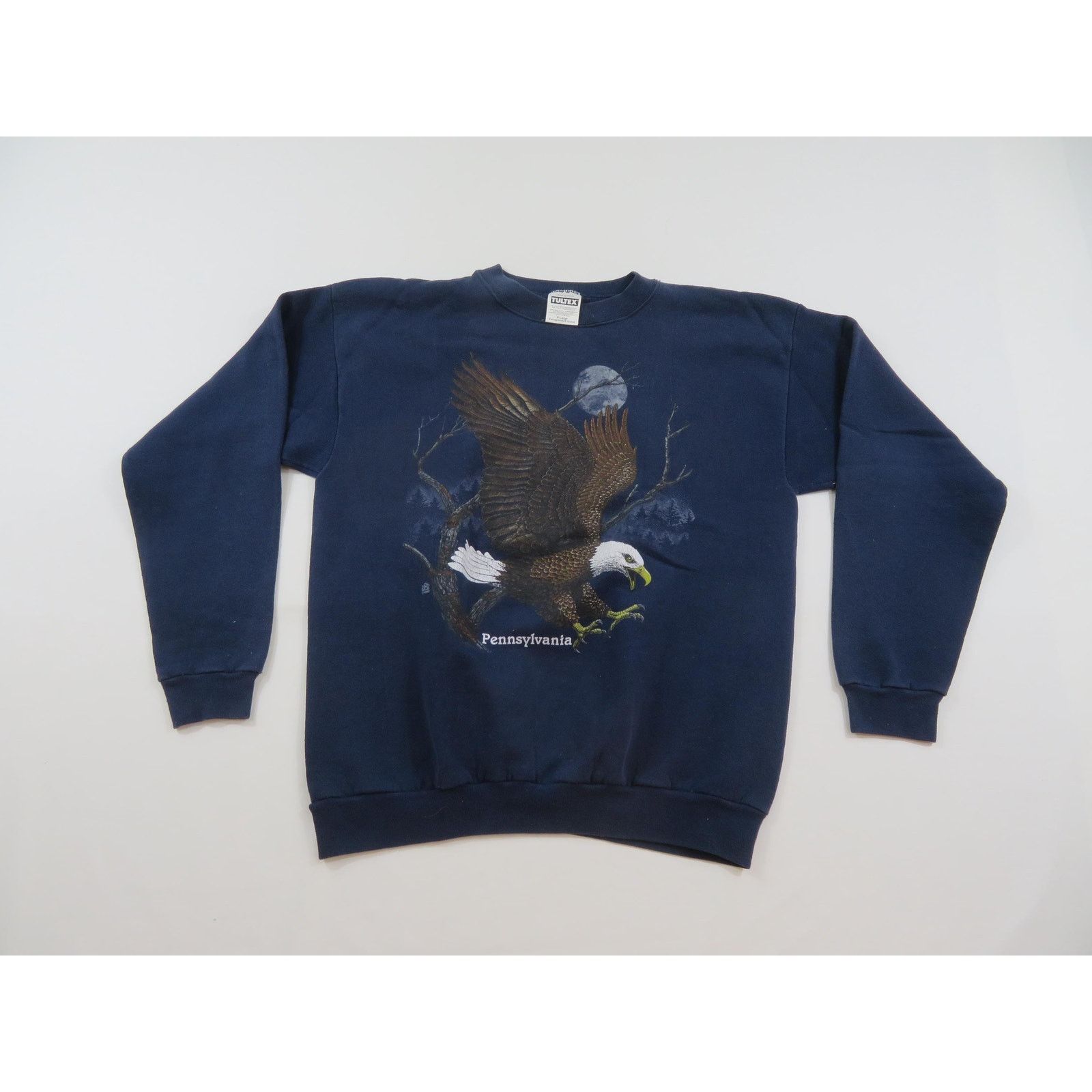 Tultex Pennsylvania Bald Eagle Sweatshirt, Blue White Sz XL 1990s Size US XL / EU 56 / 4 - 1 Thumbnail