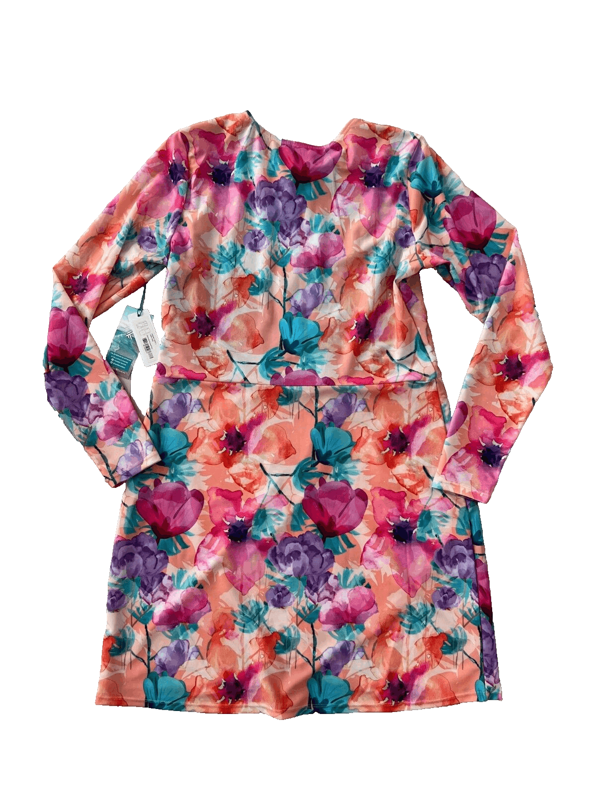Kyodan Kyodan UPF 50 Watercolor Flower Swim Dress ( L ) Size L / US 10 / IT 46 - 3 Thumbnail