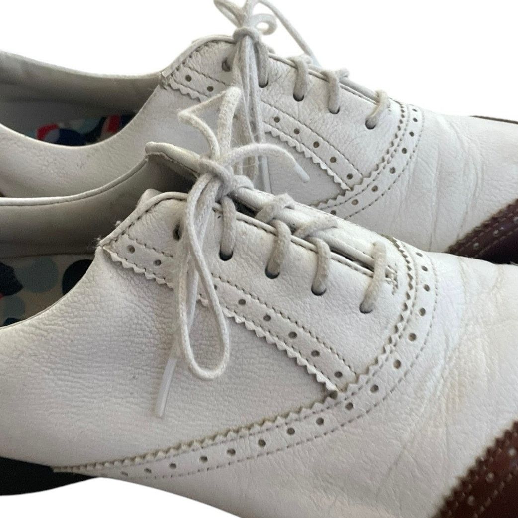 Footjoy Footjoy White and Brown LoPro Collection Leather Golf Shoes Size US 6.5 / IT 36.5 - 4 Thumbnail