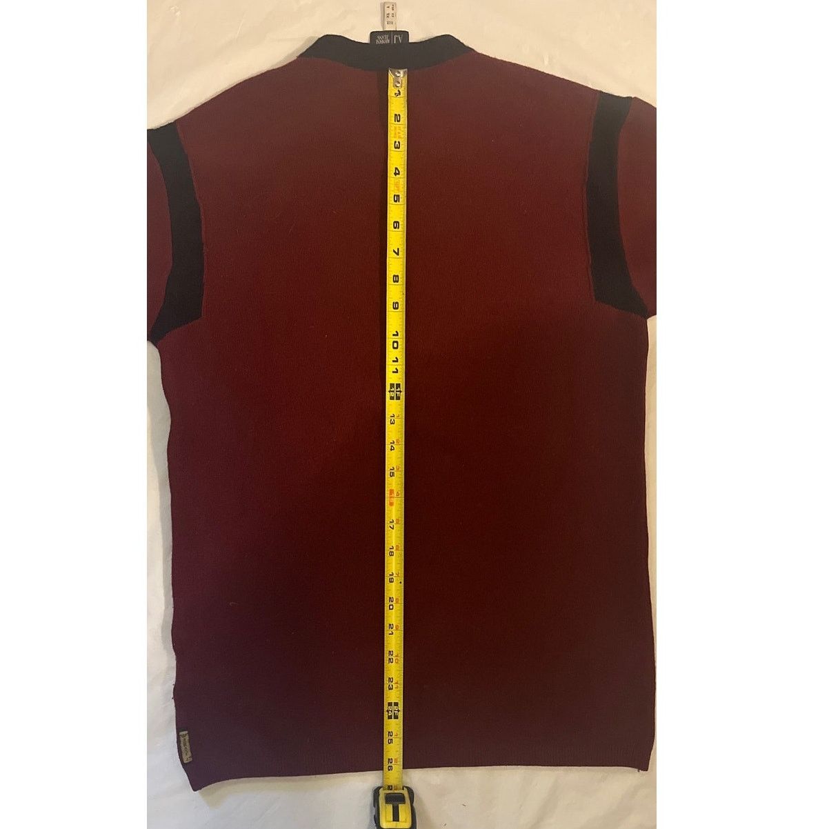 Armani AJ Armani Jeans Wool Sweater - Maroon & Navy - Size: L Size US L / EU 52-54 / 3 - 8 Thumbnail