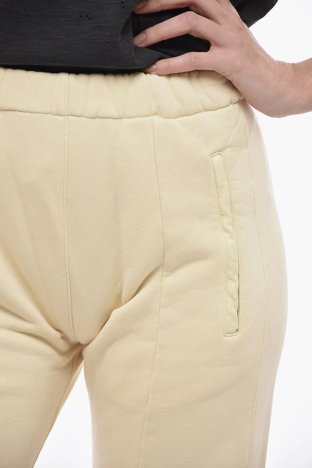 Amiri og1mm0426 Brushed Cotton Wide-Fit Joggers in Yellow Size 30" / US 8 / IT 44 - 3 Thumbnail