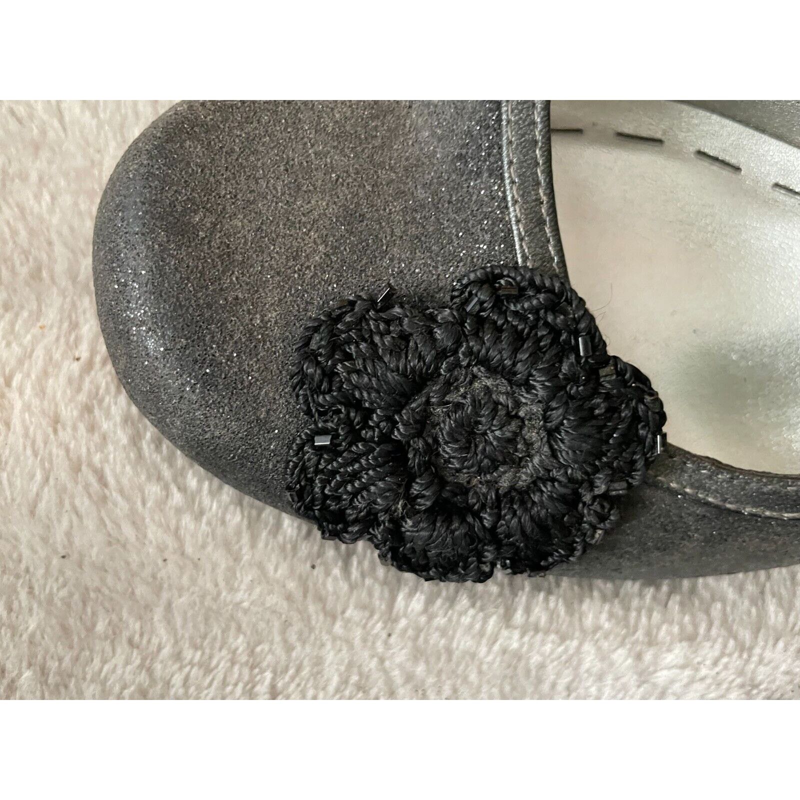 Other Highlights Womens Black Strap Chunky Heels Glitter Flower Size US 7.5 / IT 37.5 - 7 Thumbnail