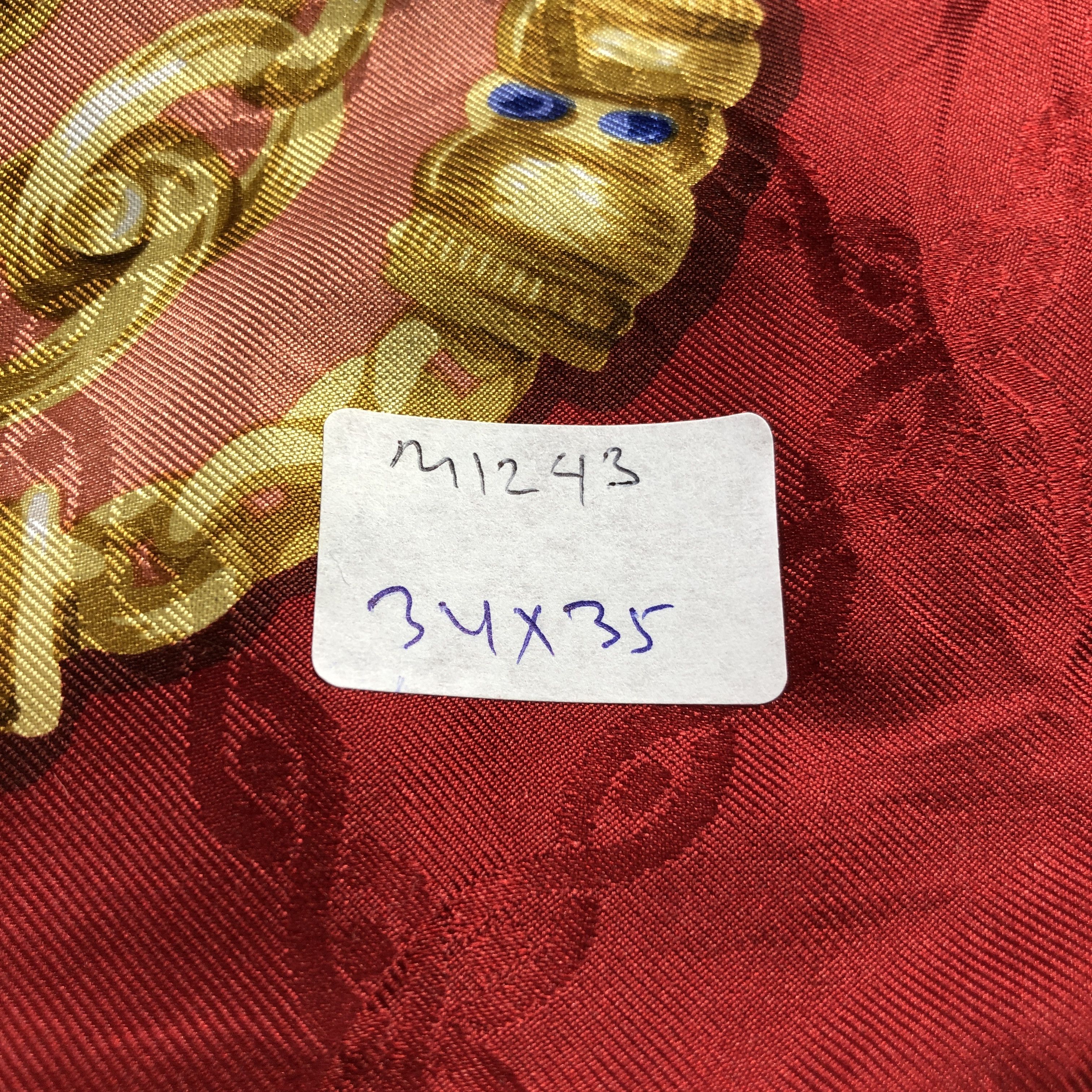 Japanese Brand Andrea Ricci Luxury Gold Chains Silk Scarf M1243 Size ONE SIZE - 8 Thumbnail