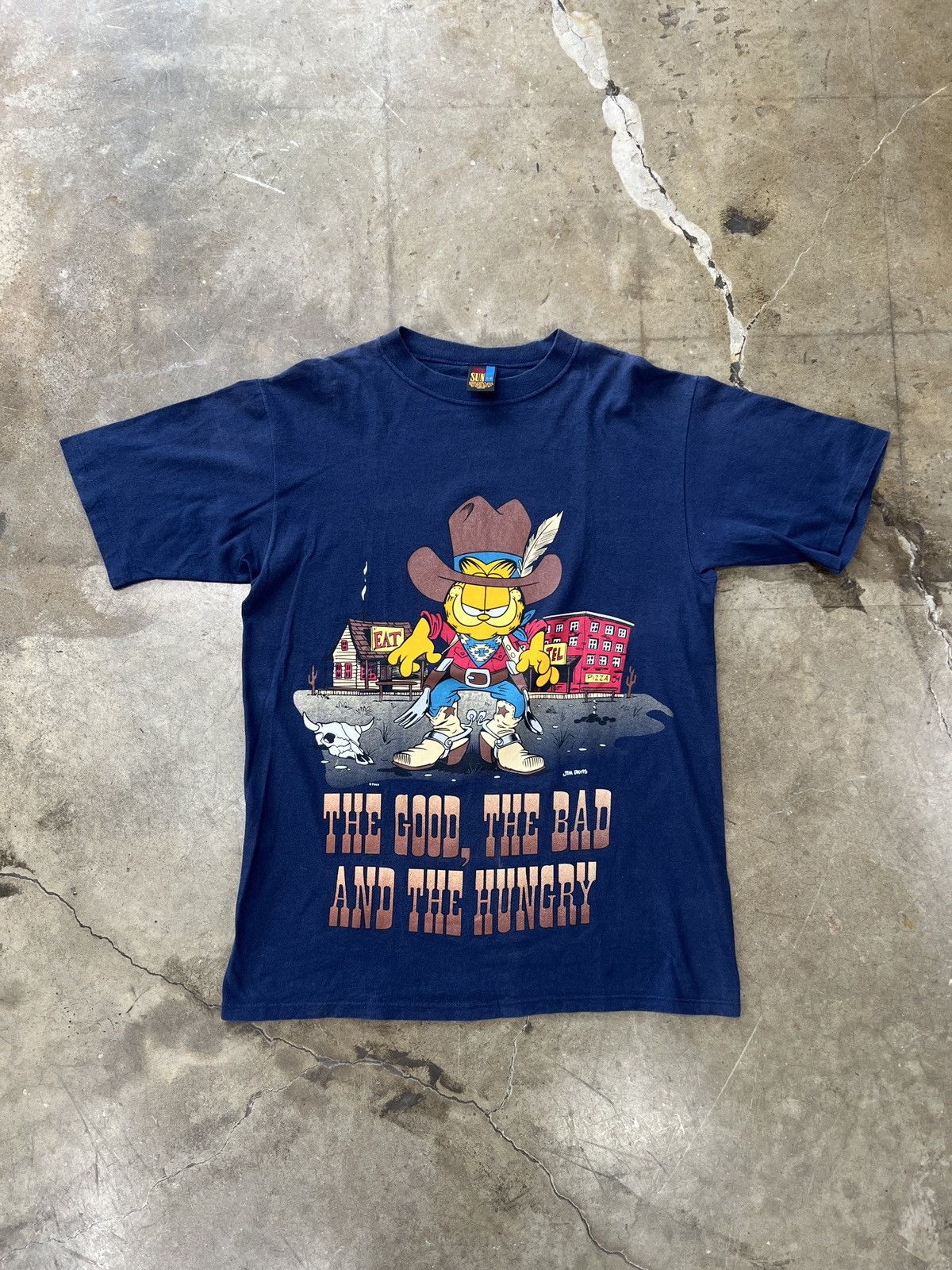 Vintage Vintage Garfield Single Stitch Western Good Bad Hungry Large Size US L / EU 52-54 / 3 - 2 Thumbnail