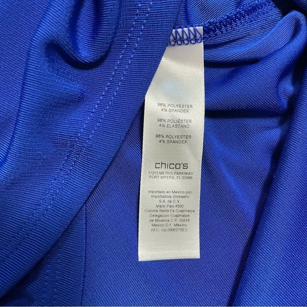 Chicos Chico's Easywear Blue Liquid Knit Asymmetrical Top Tunic Si Size L / US 10 / IT 46 - 7 Thumbnail