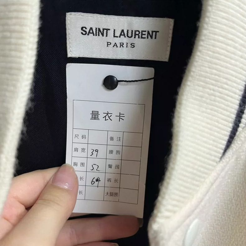 Saint Laurent Paris Saint Laurent White Logo Varsity Jacket- Size US L / EU 52-54 / 3 - 4 Thumbnail