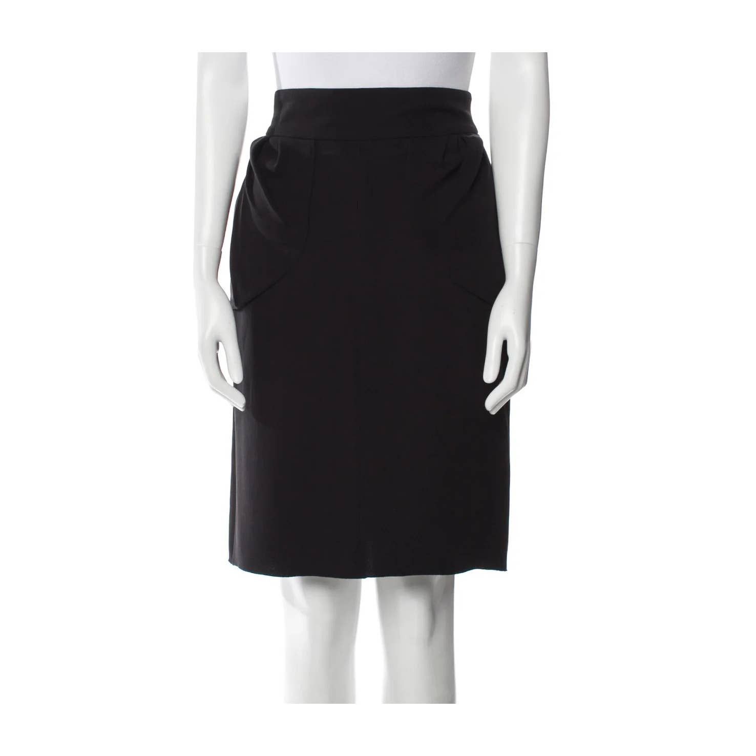 Louis Vuitton Louis Vuitton Black 100% silk Skirt with logo LV Zipper Sz38 Size 28" / US 6 / IT 42 - 1 Thumbnail