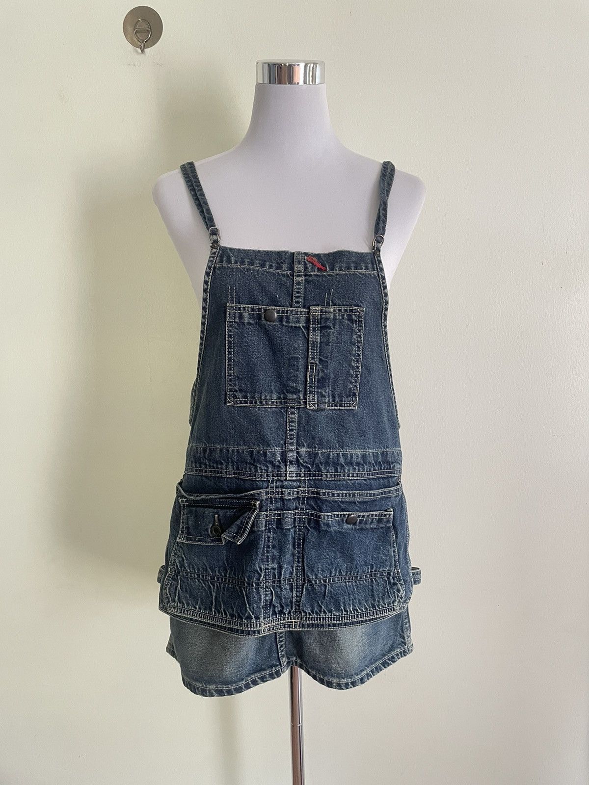 image of John Bull x Vintage Johnbull Denim Short Overall Dress, Women's (Size Medium)