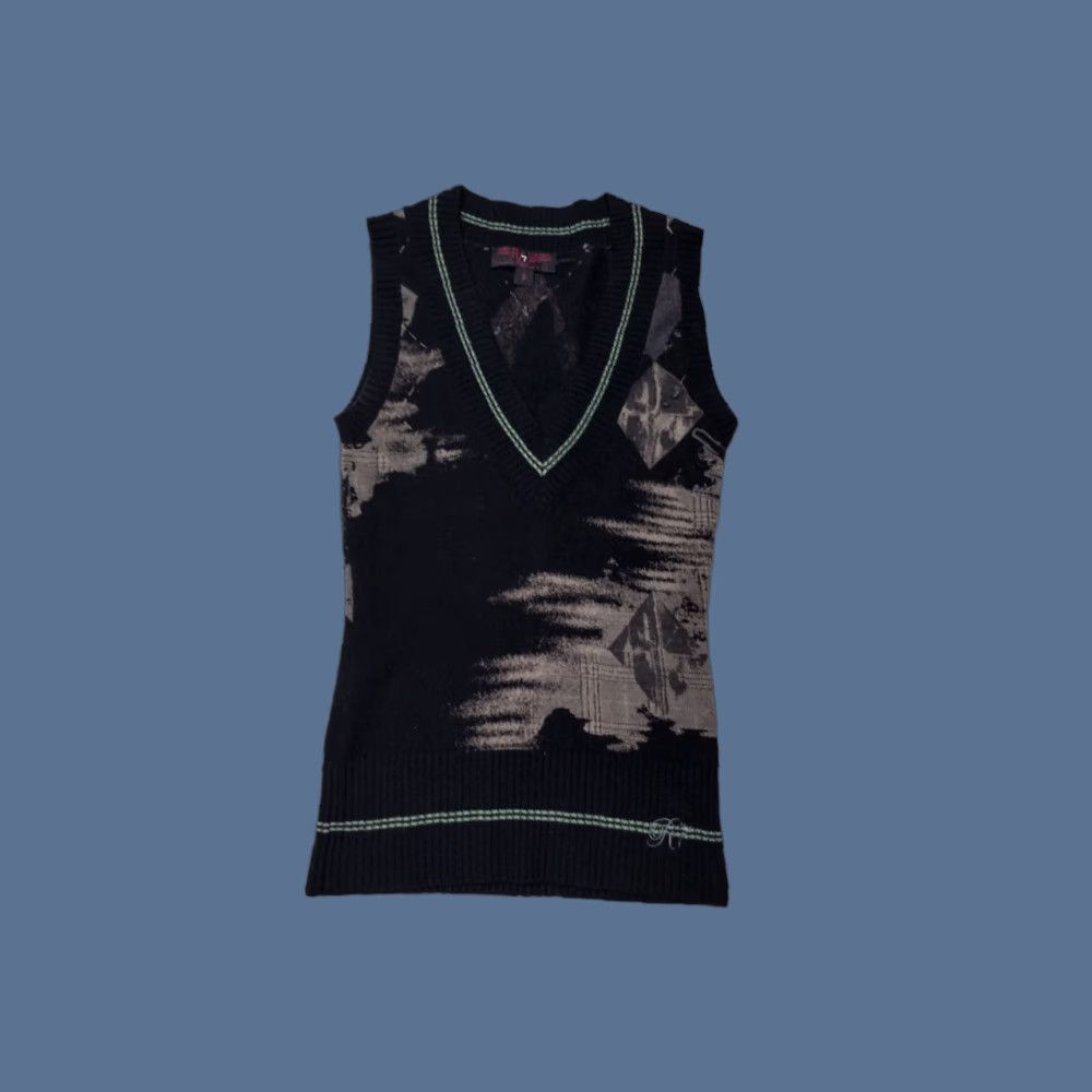 Affliction VINTAGE RAW 7 Cashmere Goth Punk Art Vest Raven Y2k Affliction Style - Women’s S Black Pullover Sweater Graphic Print Size M / US 6-8 / IT 42-44 - 1 Thumbnail
