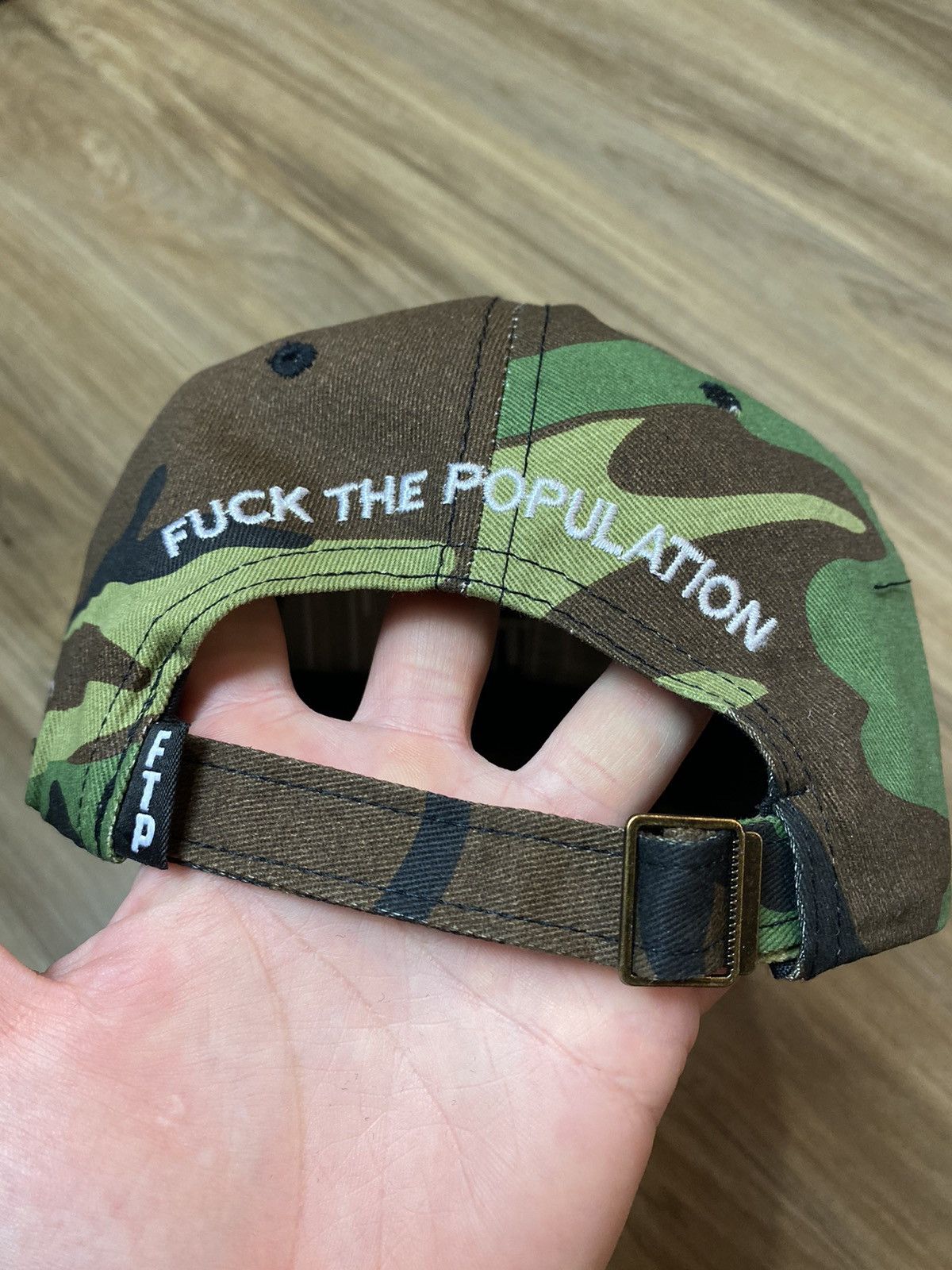 Fuck The Population FTP 6 Panel Hat Woodland Camo NEW Size ONE SIZE - 3 Thumbnail
