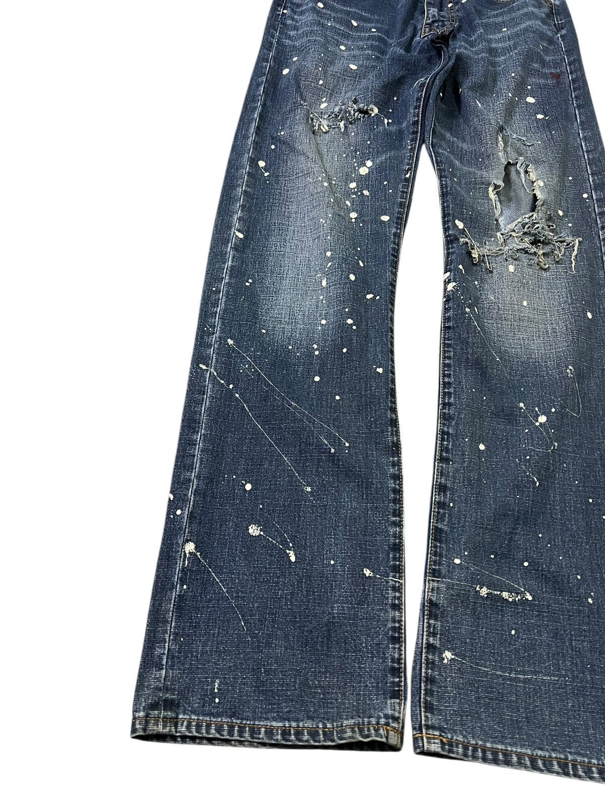 If Six Was Nine × Le Grande Bleu (L.G.B.) × Oshkosh Vintage 90’s Oshkosh Distress Painter Punk Jeans Size US 30 / EU 46 - 3 Thumbnail