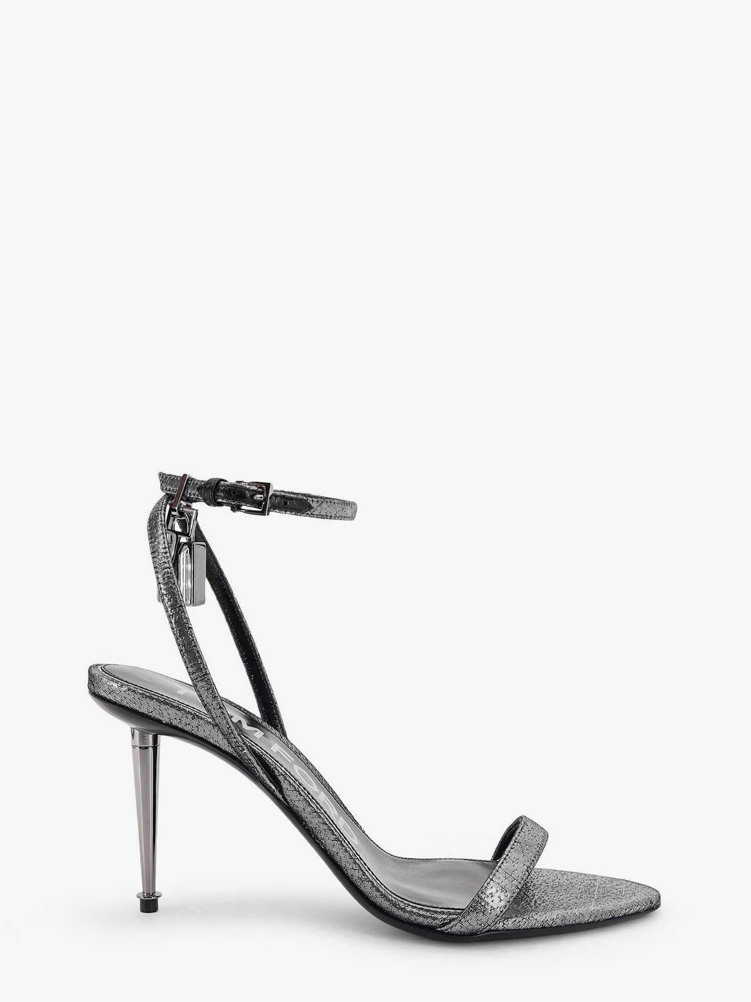 サンダル・ミュール TOM FORD Laminated leather heeled sandals DARK SILVER Tom Ford Laminated Leather Heeled Sandals | Grailed
