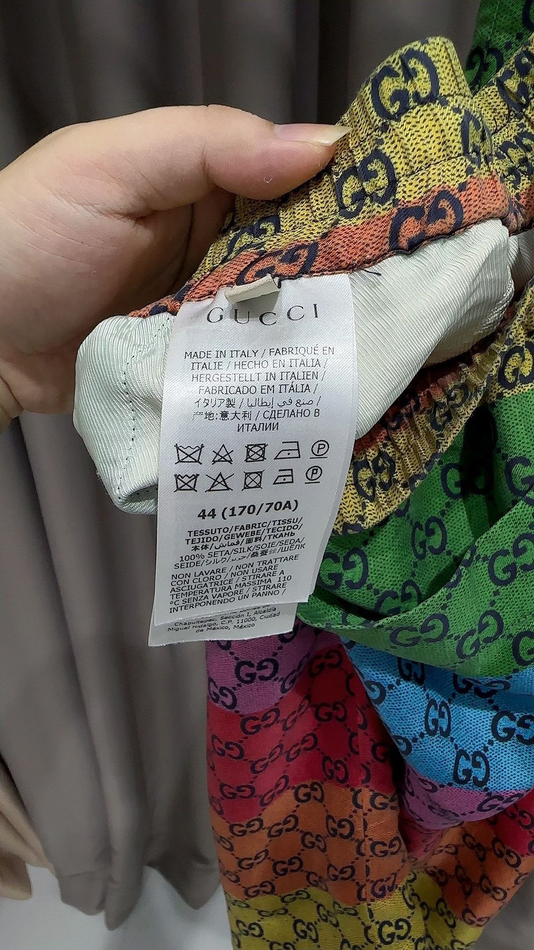 Gucci GUCCI stitching 7-color full-print natural silk shorts Size US 28 / EU 44 - 2 Thumbnail