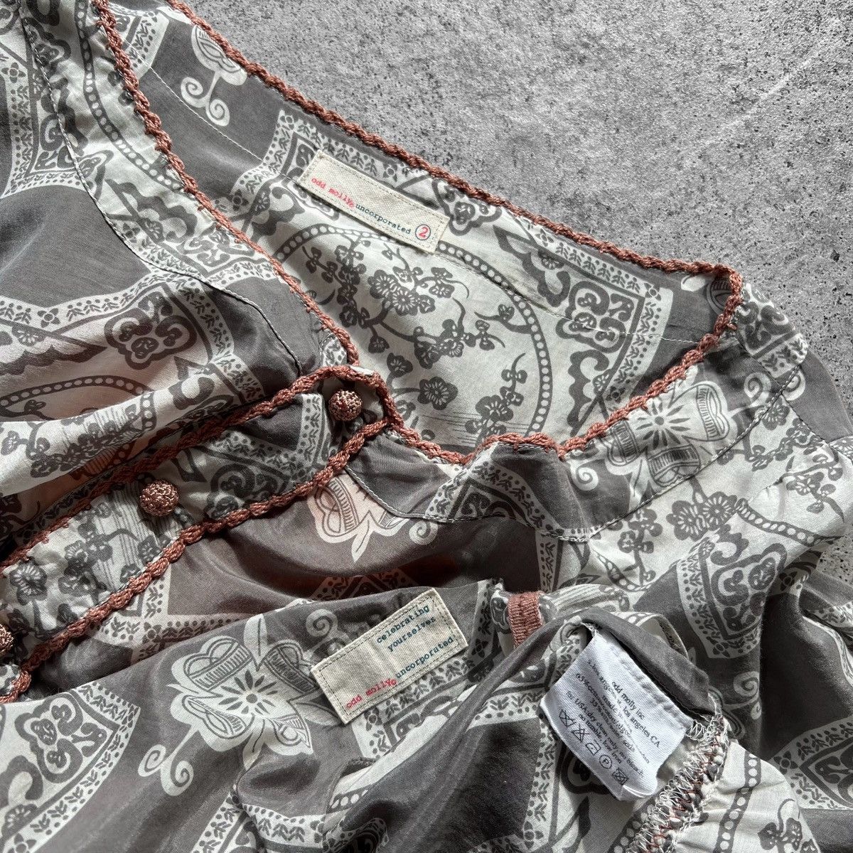 Odd Molly Odd Molly Womens Gray White Blouse Top Shirt Long Sleeve Size M / US 6-8 / IT 42-44 - 5 Thumbnail