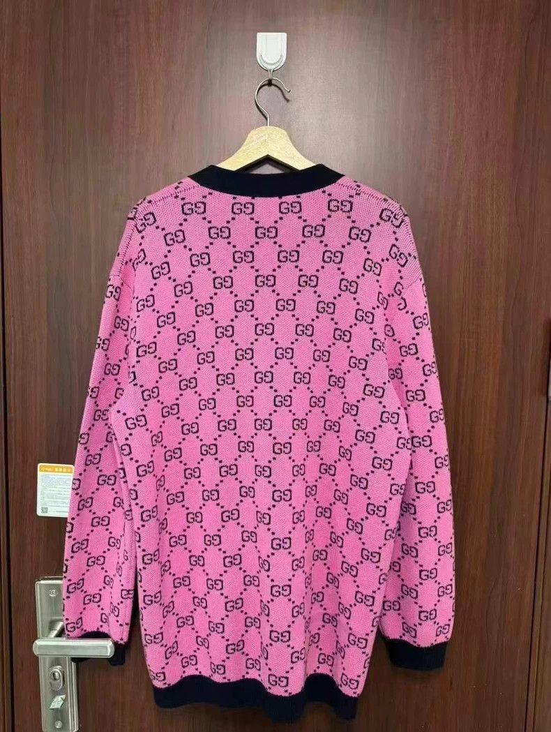 Gucci Gucci Dragon fruit color GG full print logo cardigan jacket Size M / US 6-8 / IT 42-44 - 2 Thumbnail