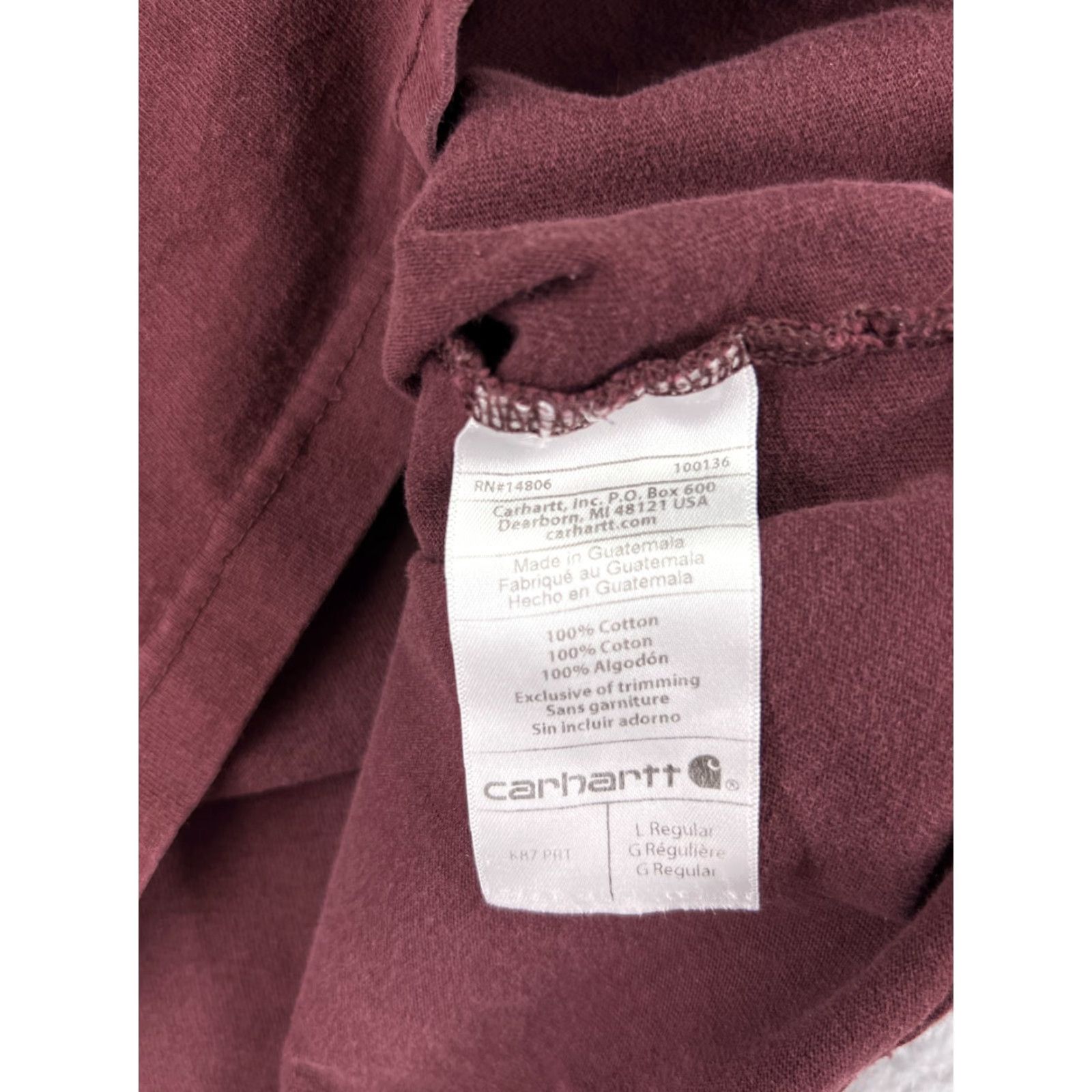 Carhartt Carhartt Mens Shirt L Red Short Sleeve Crew Neck Cotton Workwear Pocket K87 Size US L / EU 52-54 / 3 - 4 Thumbnail
