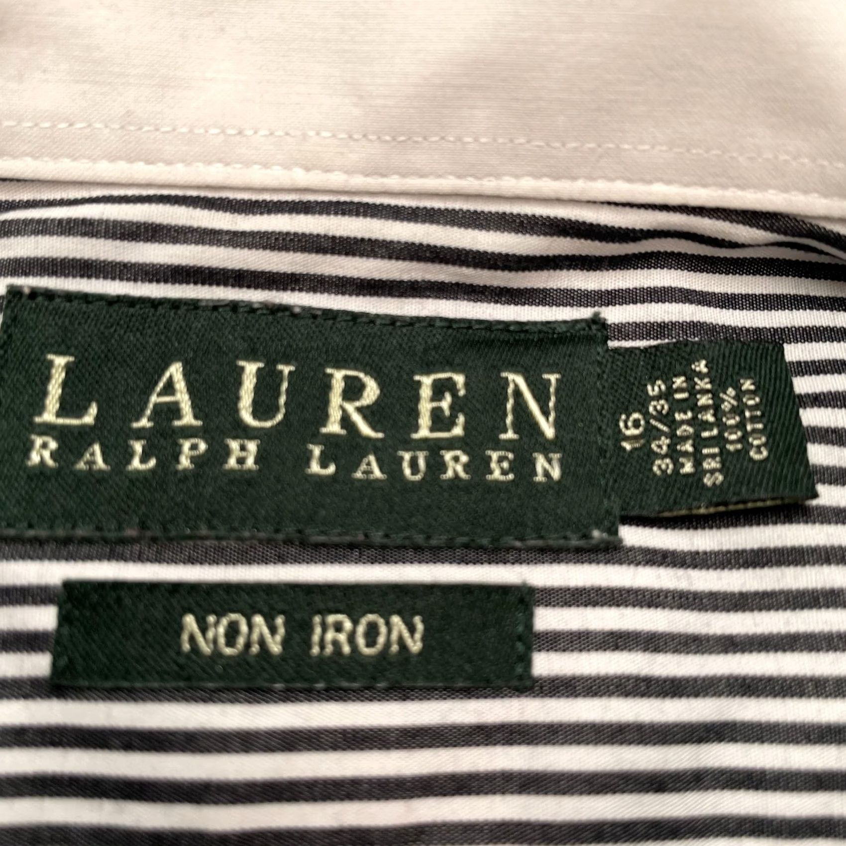 Ralph Lauren Lauren Ralph Lauren Shirt Mens Large 16 34/35 Black Non Iron Stripe Long Sleeve Size US L / EU 52-54 / 3 - 2 Thumbnail