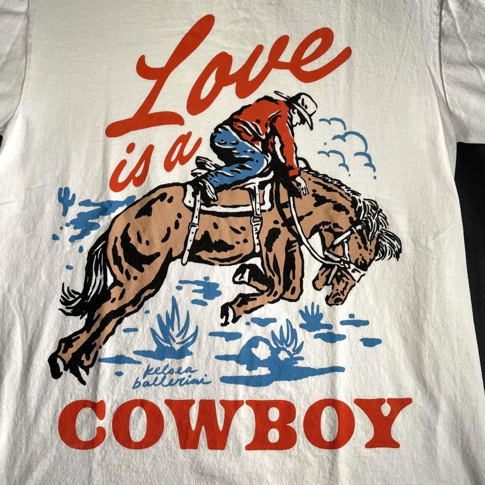 Vintage Kelsea Ballerini Love Is A Cowboy Shirt Mens Small White Graphic Tee Size US S / EU 44-46 / 1 - 2 Thumbnail