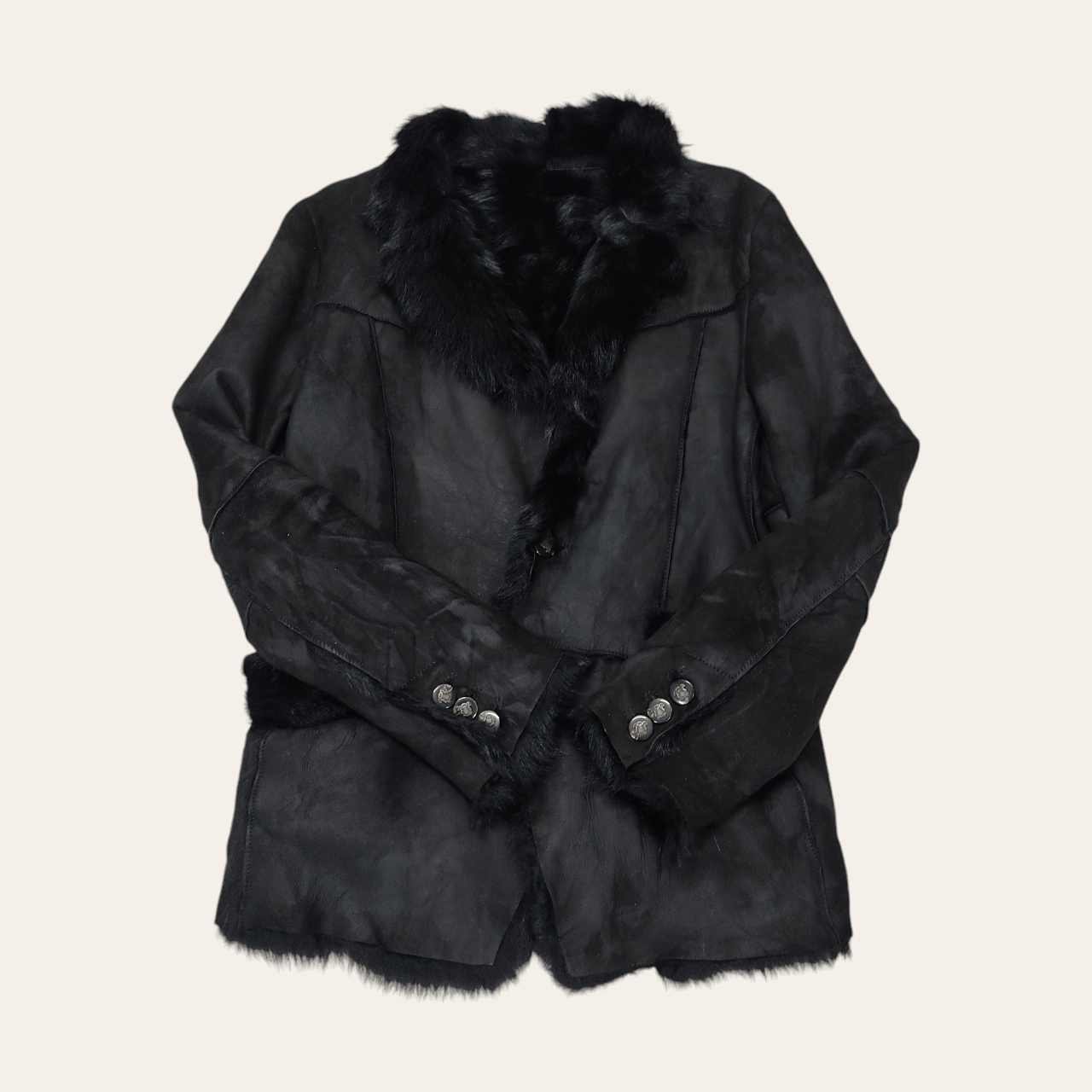 5351 POUR LES HOMMES 5351 POUR LES HOMMES Elegant Shearling Sheepskin Fur Coat Size L / US 10 / IT 46 - 3 Thumbnail
