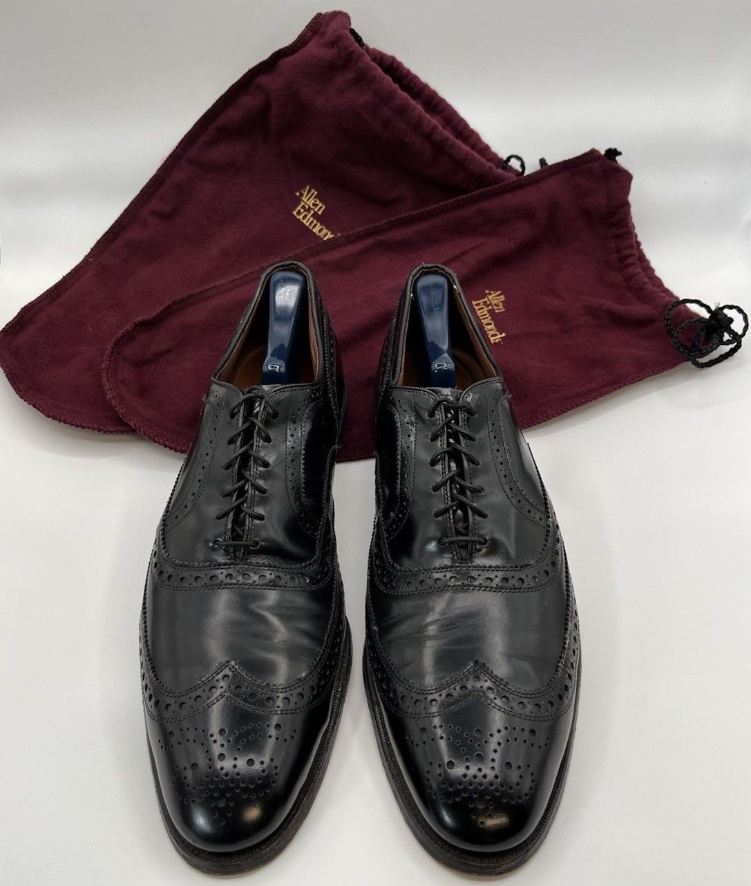 Allen Edmonds Allen Edmonds "MCALLISTER" Wingtip Black Leather Oxford 15AA Size US 15 / EU 48 - 1 Thumbnail
