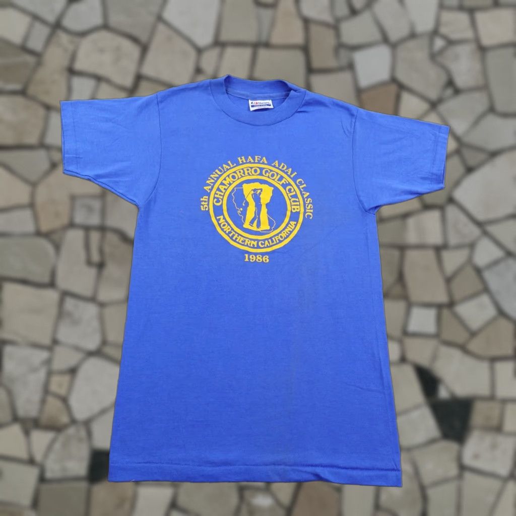 Hanes VINTAGE Chamorro Golf Club Shirt Mens Small Blue Hafa Adai Classic 1986 80s Tee Size US S / EU 44-46 / 1 - 1 Thumbnail