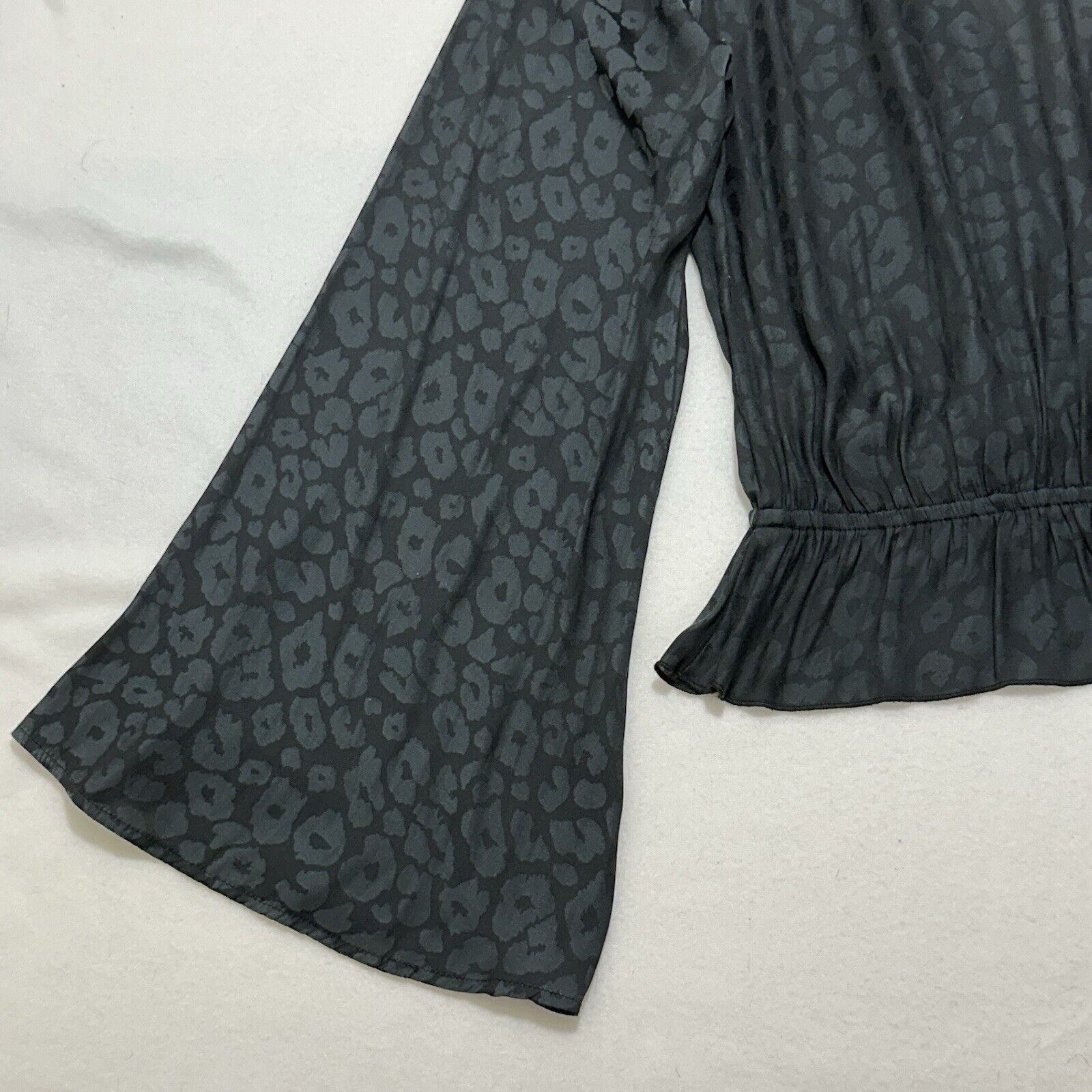 Show Me Your MuMu Show Me Your Mumu XS Black Leopard Richie Flare Sleeve Top Size XS / US 0-2 / IT 36-38 - 15 Thumbnail