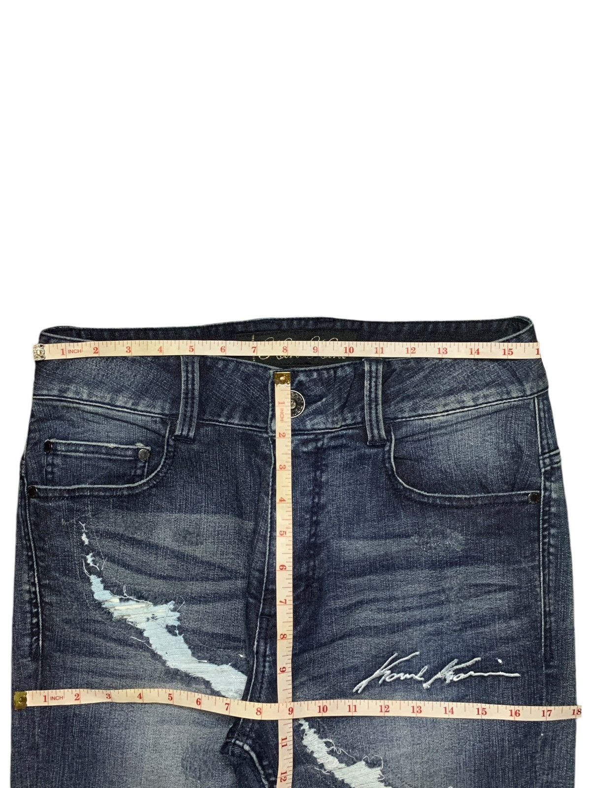 Japanese Brand × Karl Kani Vintage Japanese Karl Kani Faded Rip Slim Distressed Jeans Size US 32 / EU 48 - 13 Thumbnail