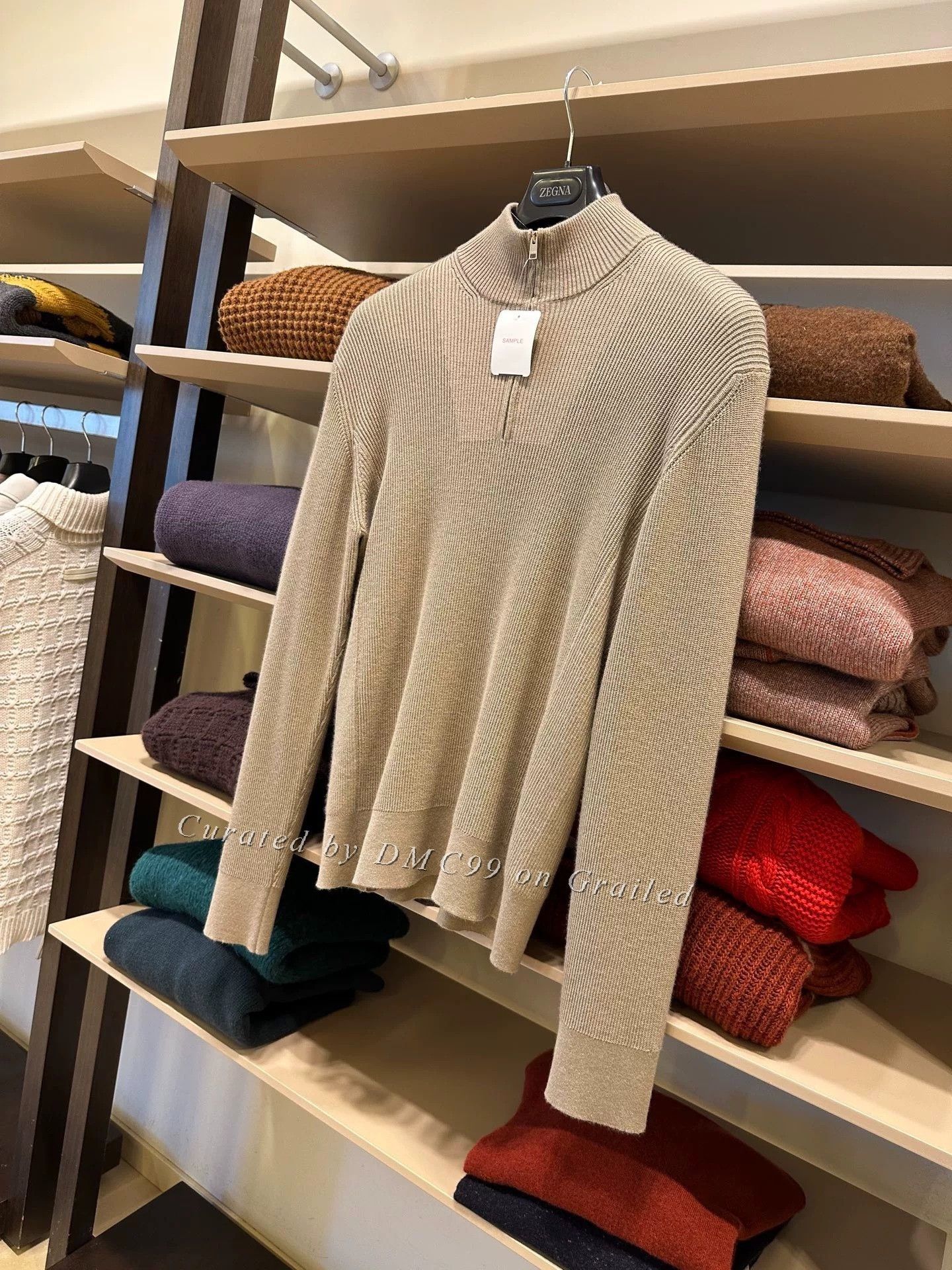 Ermenegildo Zegna Zegna Beige Half-Zip Knit Sweater Size US M / EU 48-50 / 2 - 3 Thumbnail