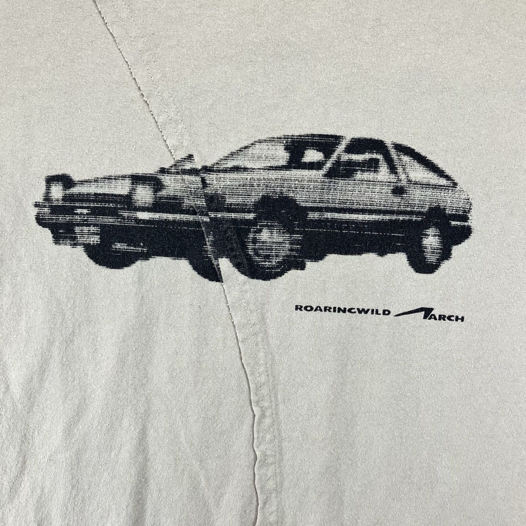 Vintage Roaringwild Men's Graphic Tee Large Beige Short Sleeve Crew Neck Architectural Car Art Heavyweight Limited Edition Size ONE SIZE - 3 Thumbnail