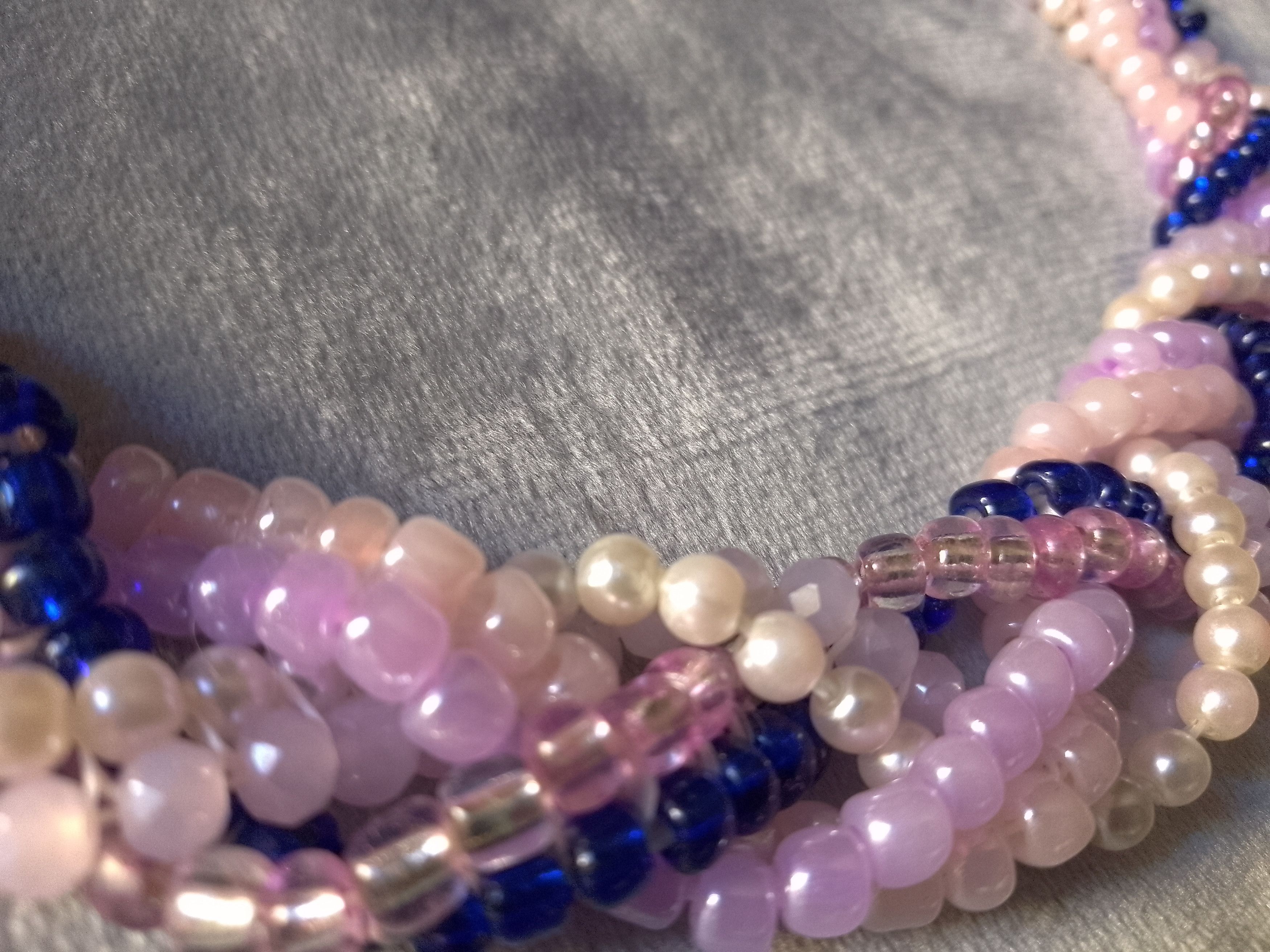 Handmade Necklace Braided Vintage Style Pearls Crystals Elegant Size ONE SIZE - 4 Thumbnail