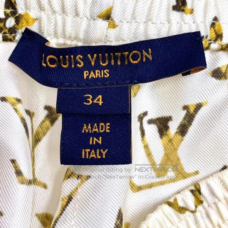 Louis Vuitton Louis Vuitton Beige Logo Print Silk Shorts. Size US 34 / EU 50 - 5 Thumbnail