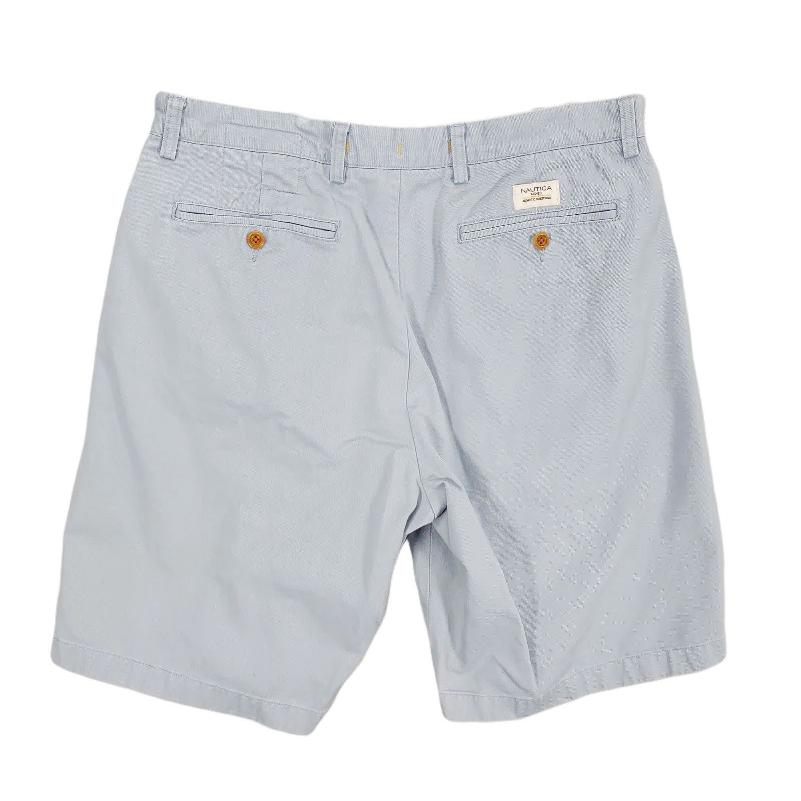 Nautica Nautica Clipper Men's Relaxed Fit Light Blue Chino Shorts Size US 36 / EU 52 - 2 Thumbnail
