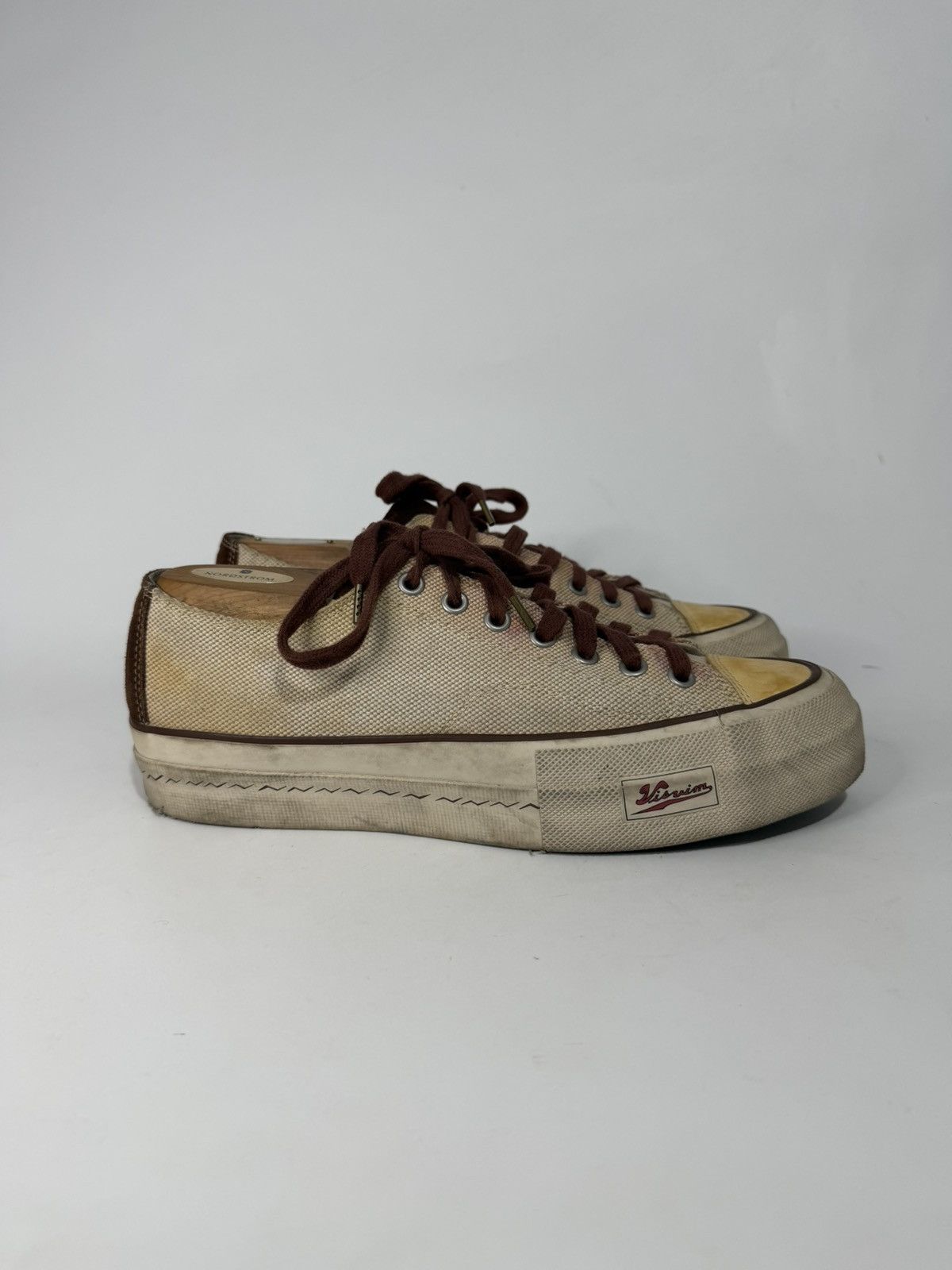 Visvim Visvim - Skagway Lo Leather Trimmed Canvas Sneakers Neutrals Size US 9 / EU 42 - 3 Thumbnail