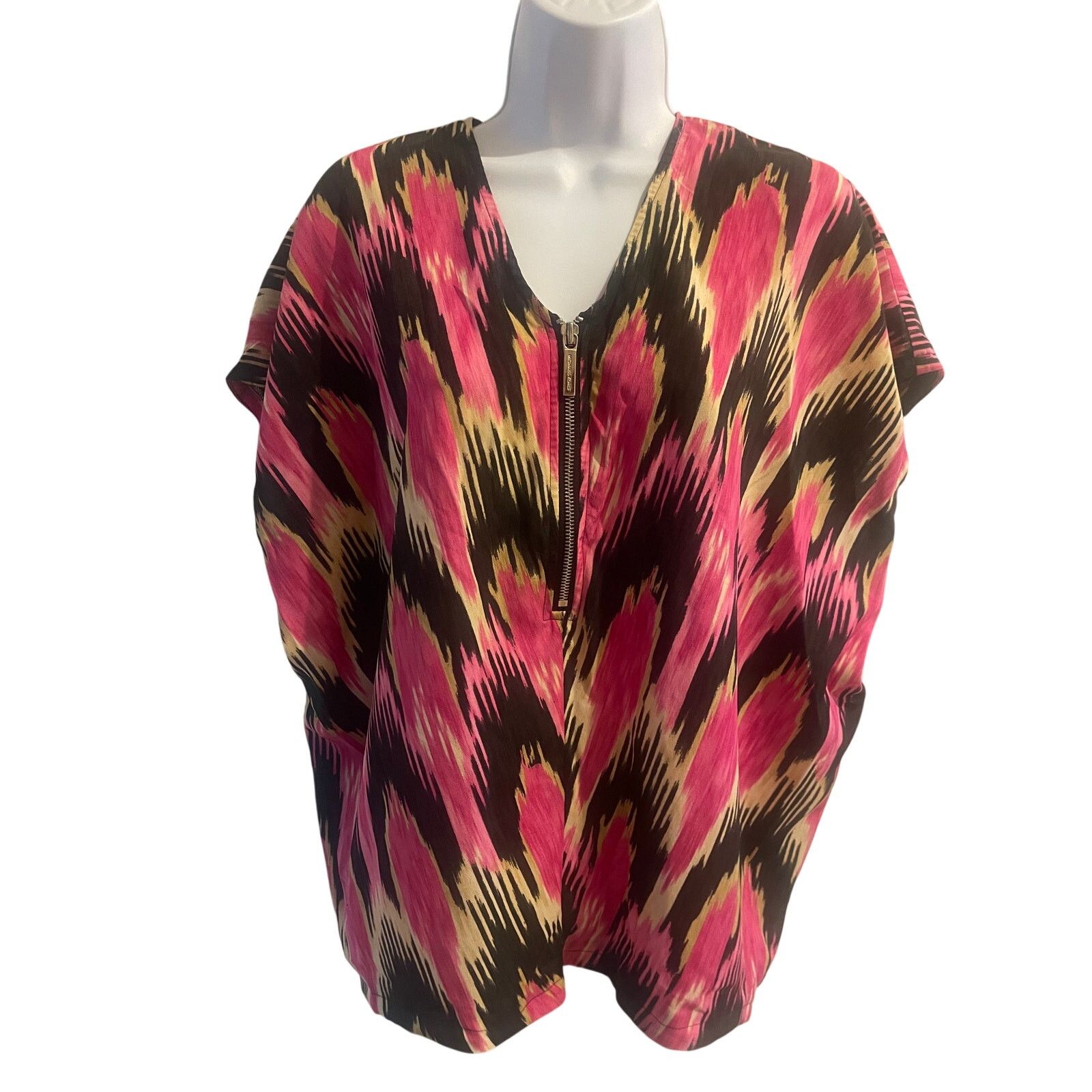 Michael Kors Michael Kors Pink Abstract Zip Blouse Small Lightweight Top Size S / US 4 / IT 40 - 7 Thumbnail