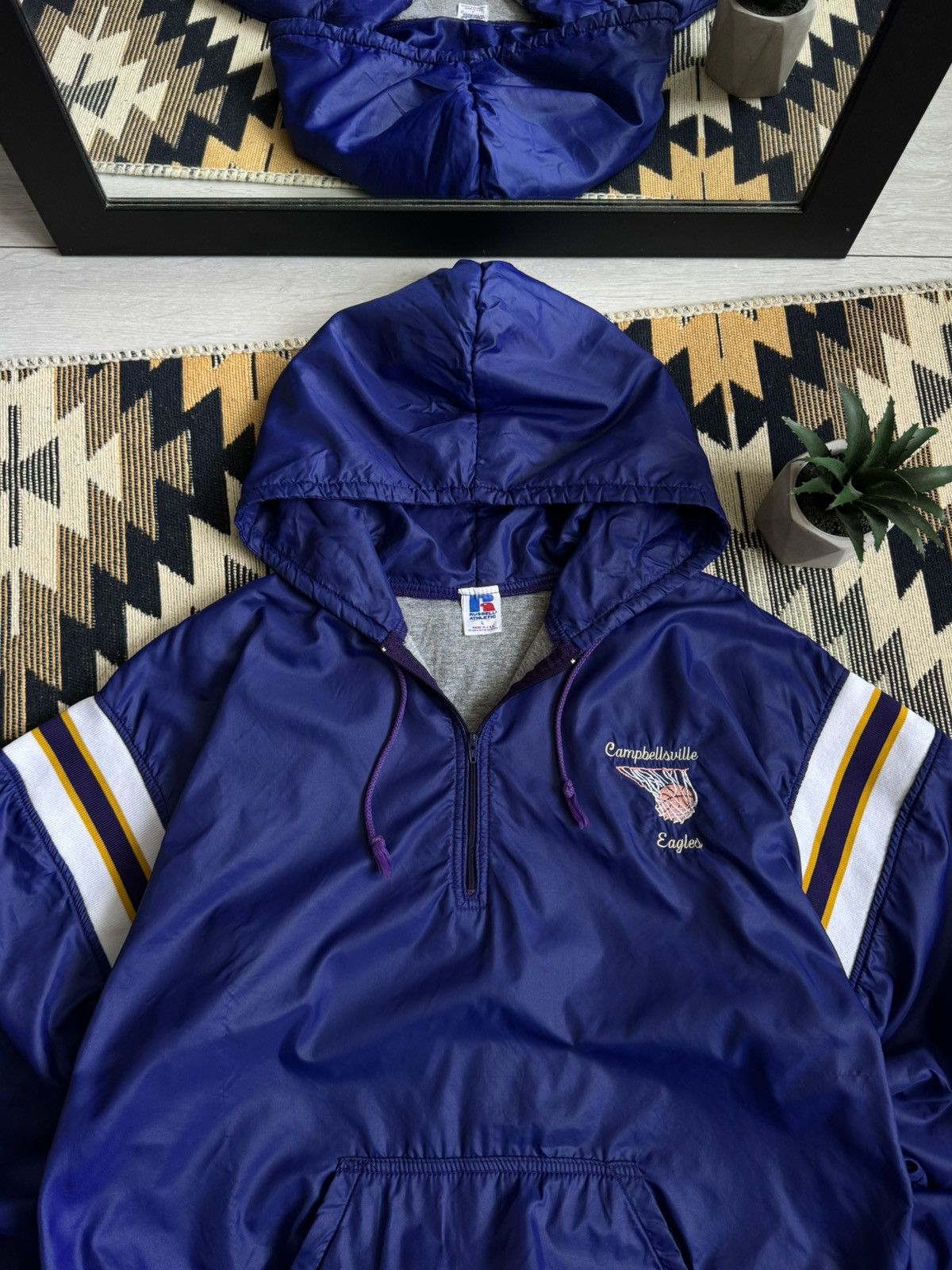 Russell Athletic RARE❗️Vintage 80’s Russell Athletic Campbesville Nylon Jacket Size US L / EU 52-54 / 3 - 4 Thumbnail