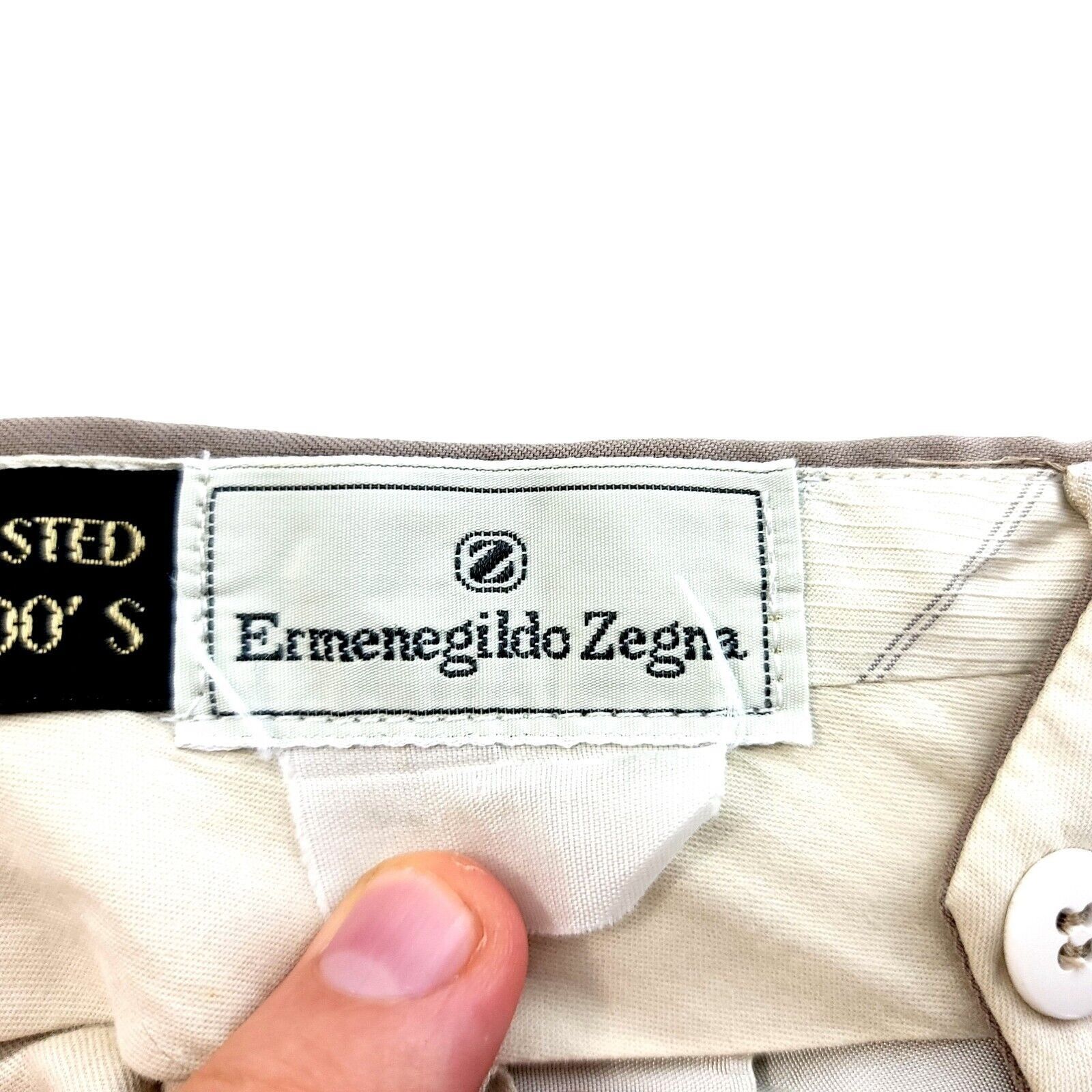 Ermenegildo Zegna Ermenegildo Zegna Tan Super 100s Fine Worsted Wool Pleated D Size 38R - 5 Thumbnail