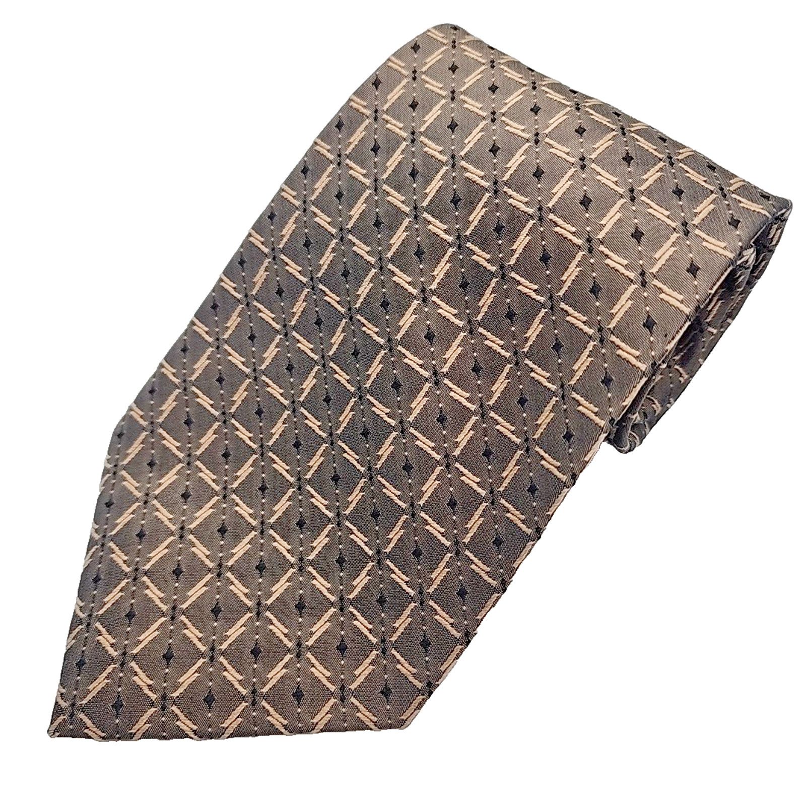 Other Bill Robinson Tan Patterned Silk Tie - Like New Size ONE SIZE - 1 Thumbnail