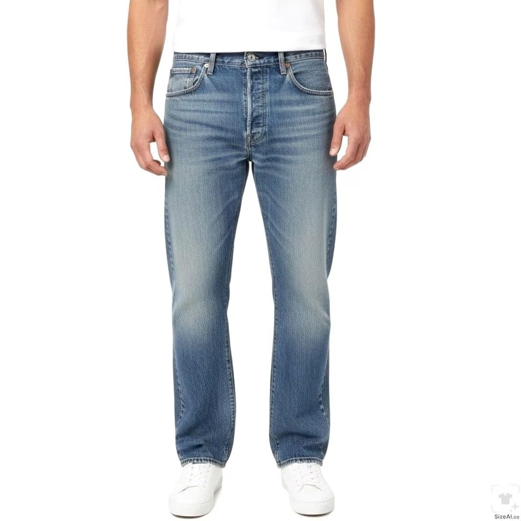 Levi's Levi's 501 Jeans Mens 38x32 Blue Light Wash Straight Denim Button Fly Regular Fit Jeans Size US 38 / EU 54 - 4 Thumbnail