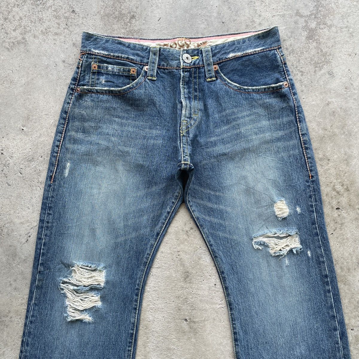 Vintage Vintage COCOLULU Baggy Jeans BigLogo Distressed Pants W34x31 Size US 34 / EU 50 - 4 Thumbnail