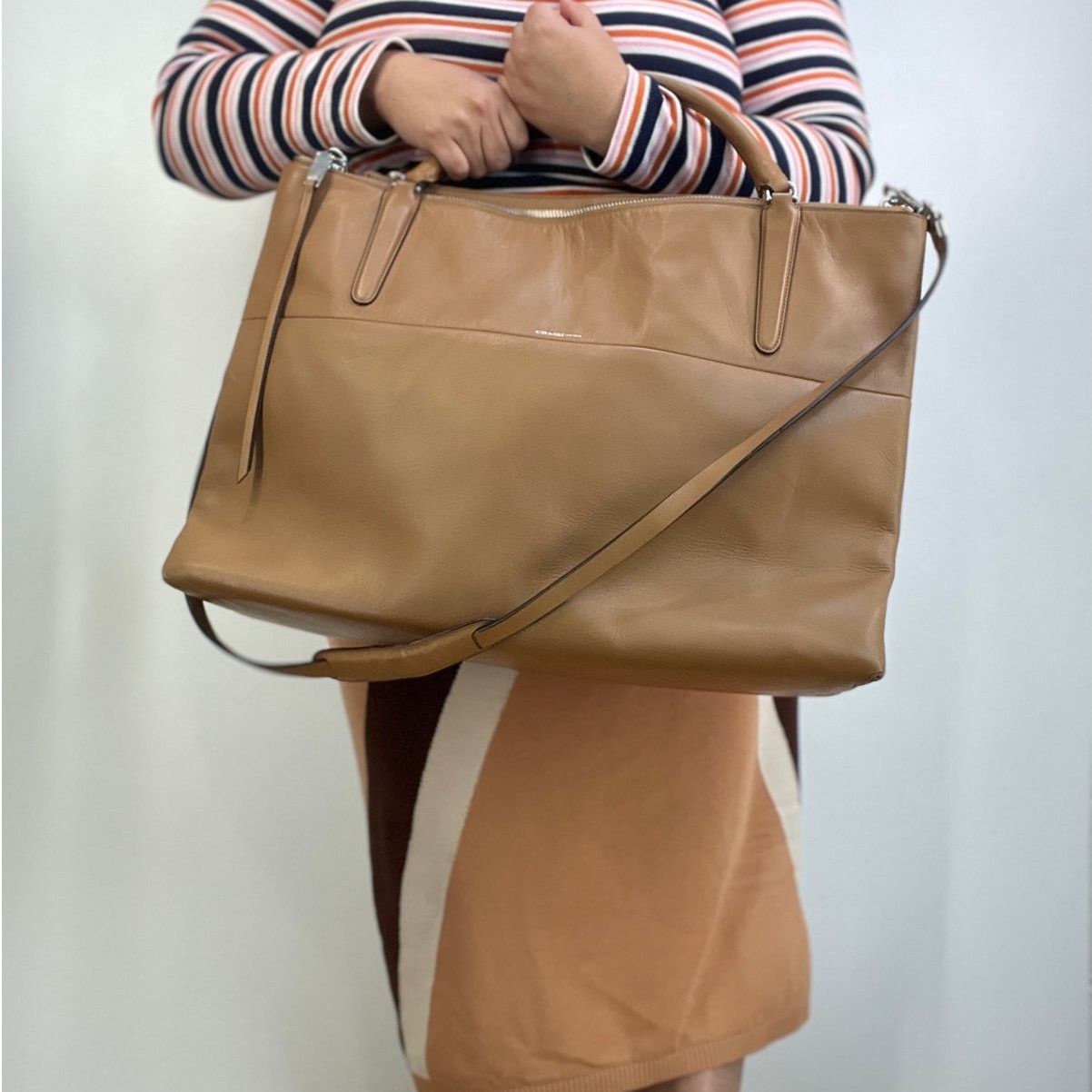 Coach Coach XL Borough Bag Camel Glove Tan Leather Handbag Purse Size ONE SIZE - 16 Thumbnail