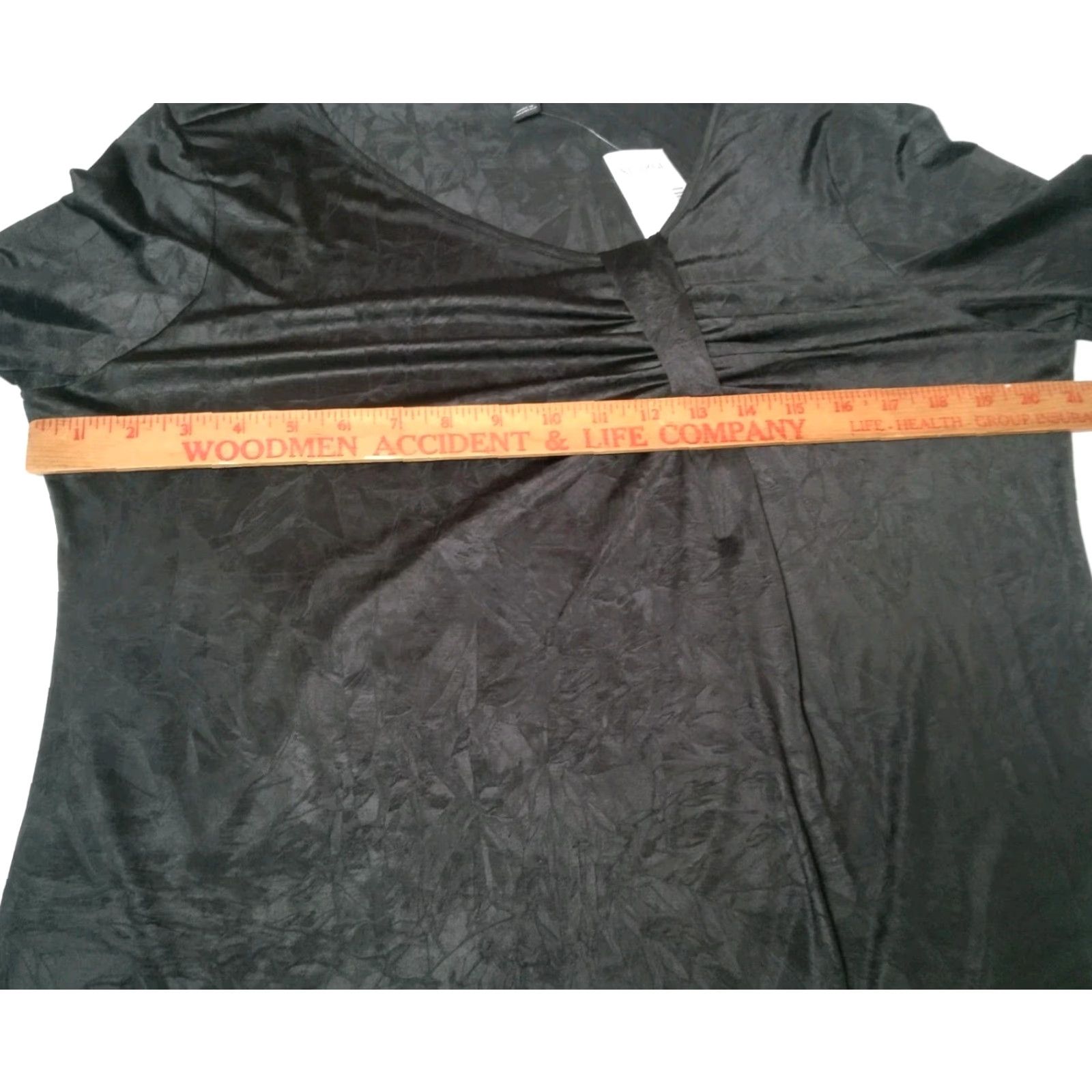 Vintage VINTAGE Fashion Bug Tunic Shirt XL Black Long Sleeve Stretch Crinkle Polyester NOS Gothic Y2K Vampire Casual Women Size XL / US 12-14 / IT 48-50 - 6 Thumbnail