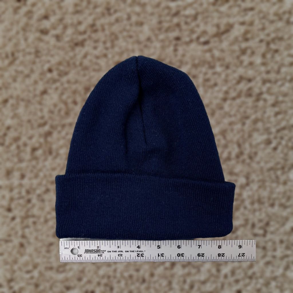 Vintage VINTAGE Beanie Hat Adult One Size Dark Blue Knit Acrylic Snow Winter Ski Snowboard Size ONE SIZE - 1 Thumbnail