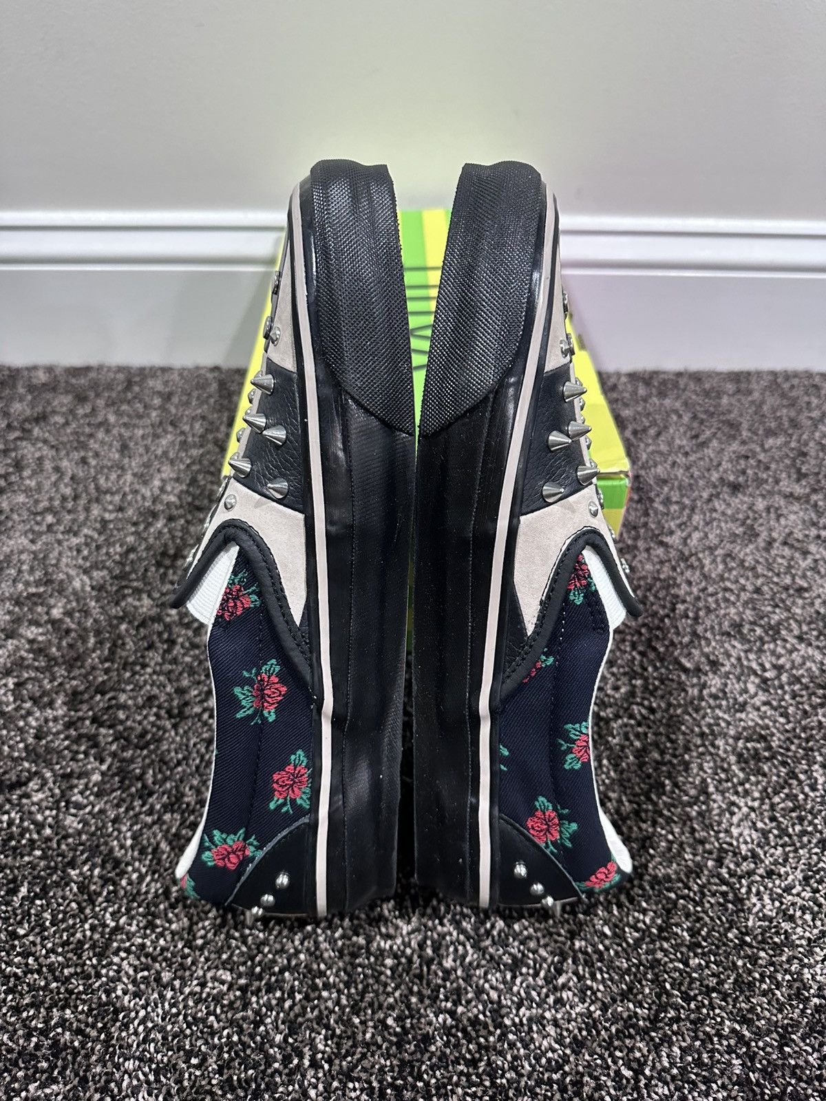 Gucci Gucci x Vans Black Checkered Leather Suede Studded Slip Ons Size US 9 / EU 42 - 7 Thumbnail